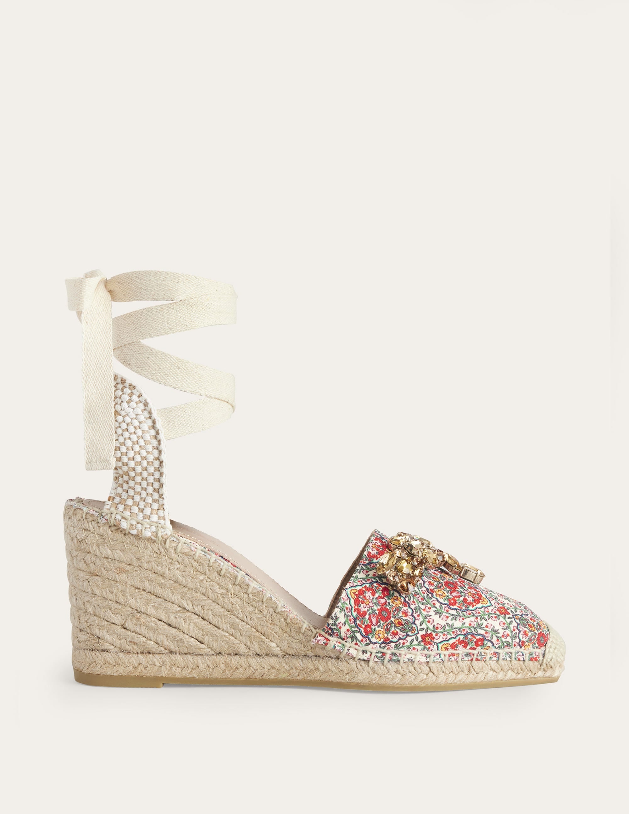 Embellished Espadrille Wedges-Multi, Vine Terrace - Image 1