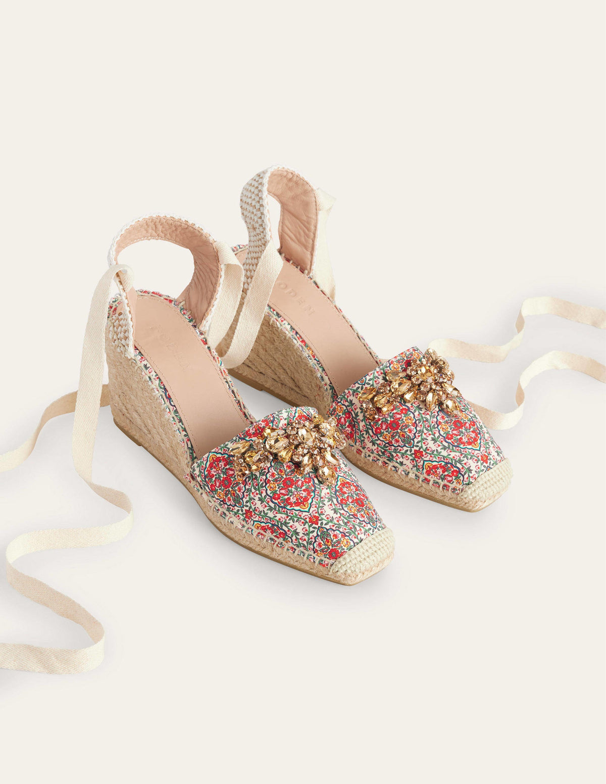 Embellished Espadrille Wedges-Multi, Vine Terrace - Image 2