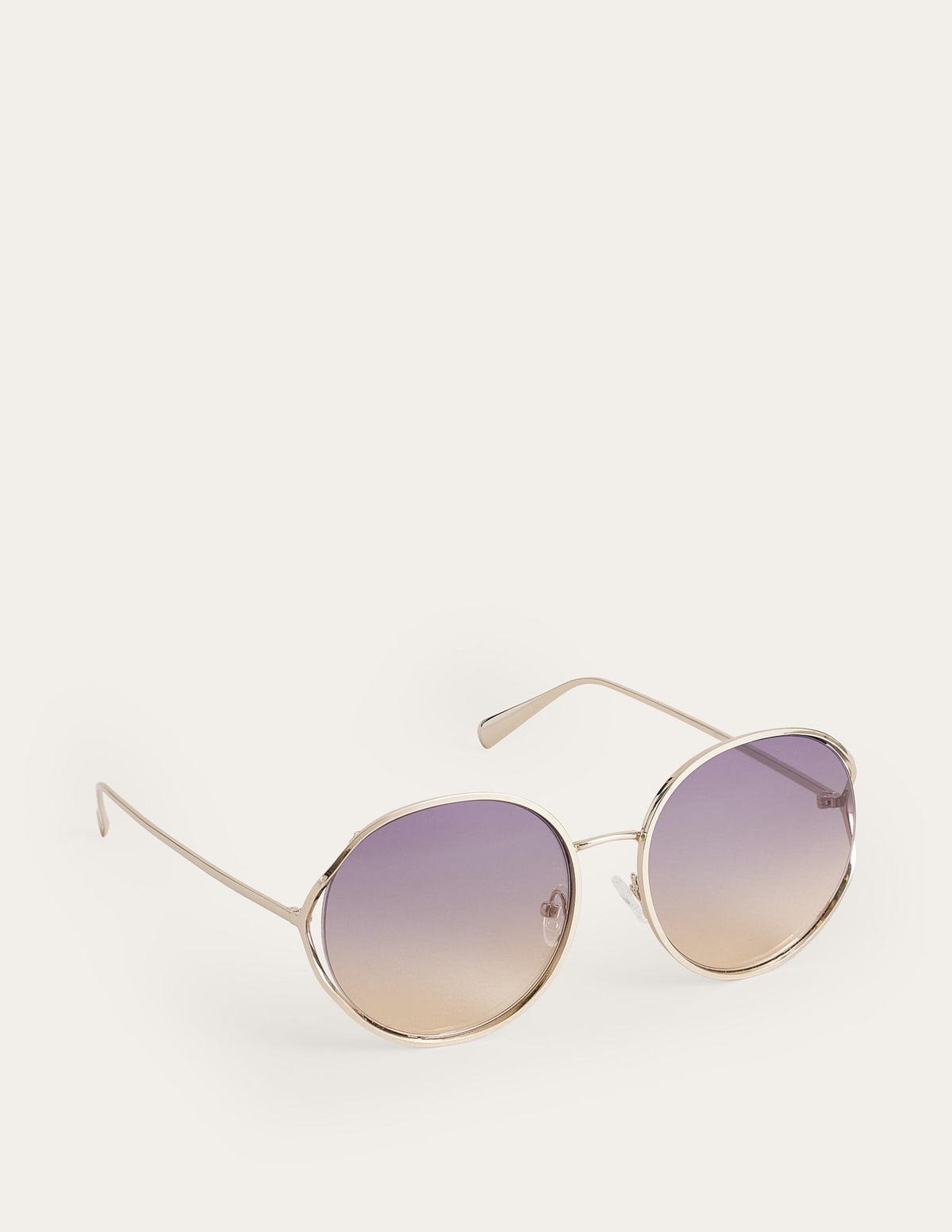 Wire Frame Round Sunglasses-Gold - Image 2