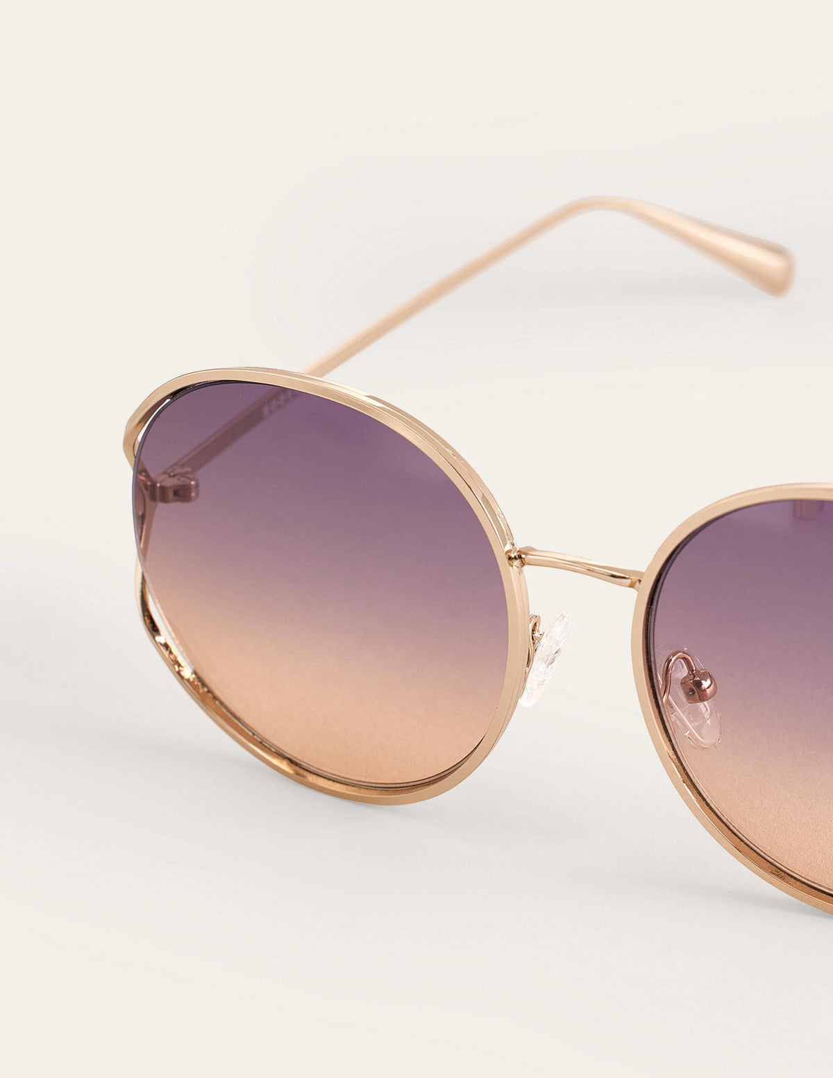 Wire Frame Round Sunglasses-Gold - Image 3