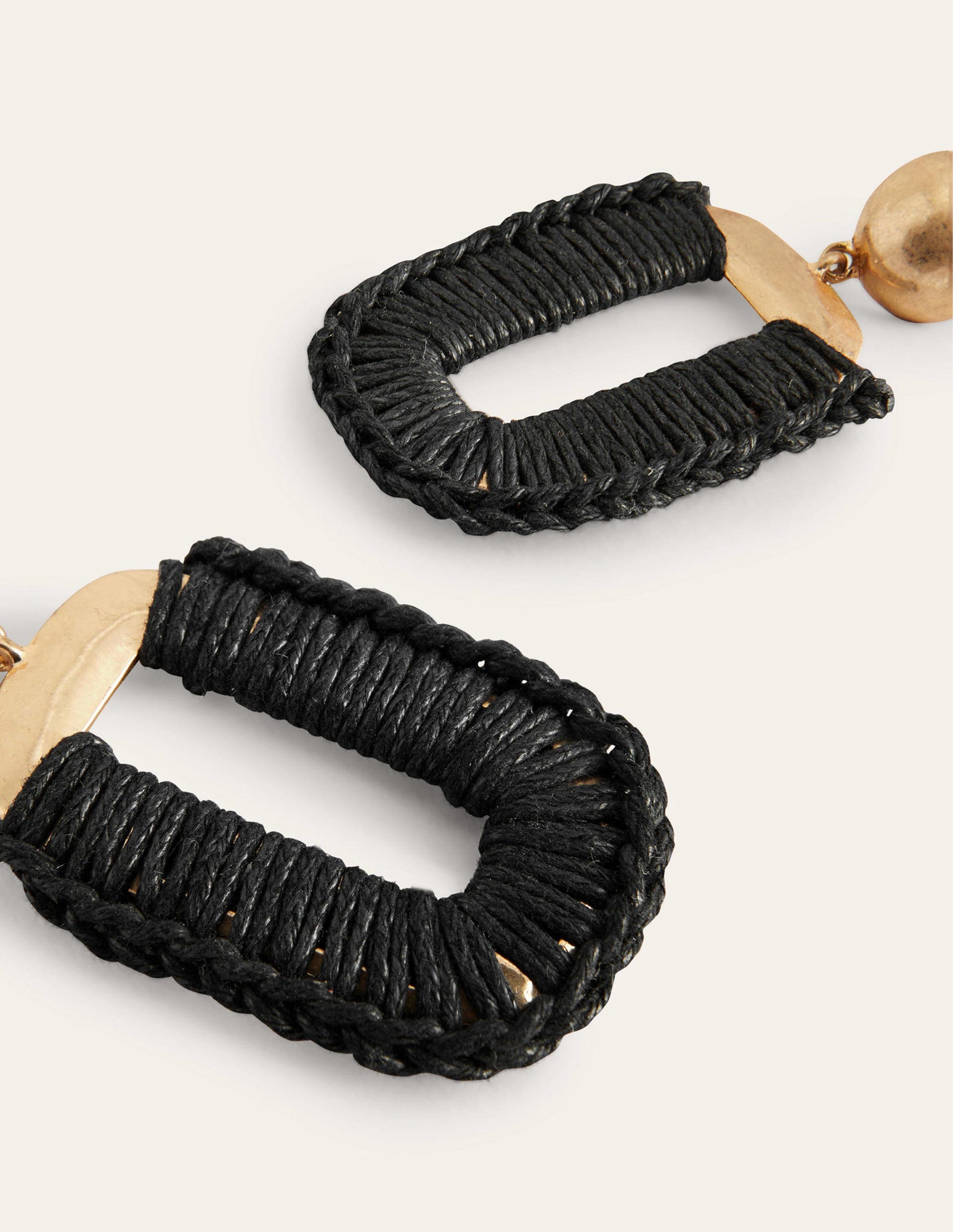 Wrapped Rectangle Earrings-Black-3