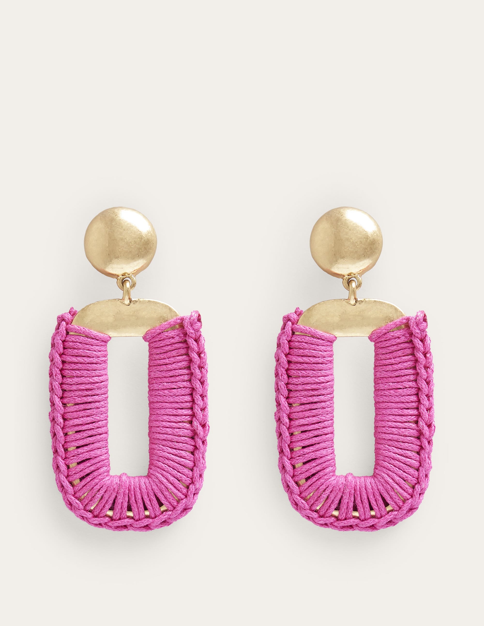 Wrapped Rectangle Earrings-Amazing Pink - Image 4