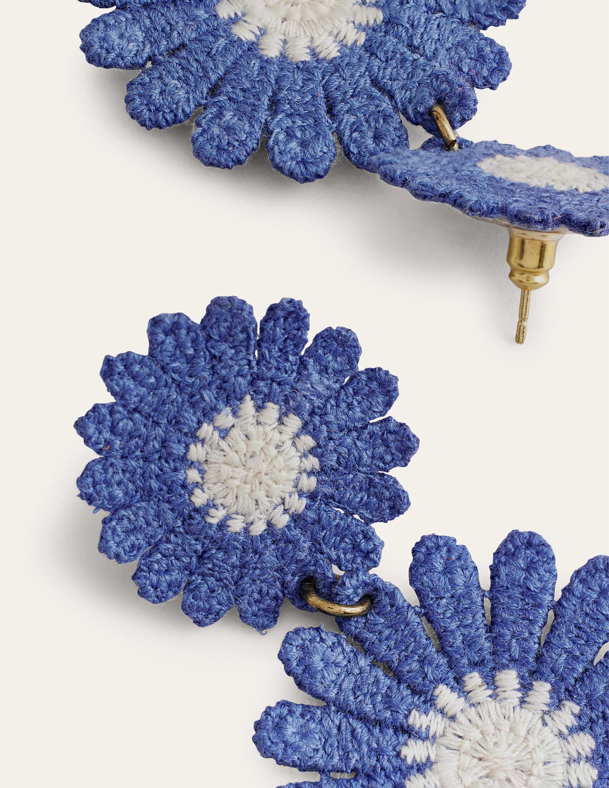 Floral Lace Earrings-Blue - Image 3