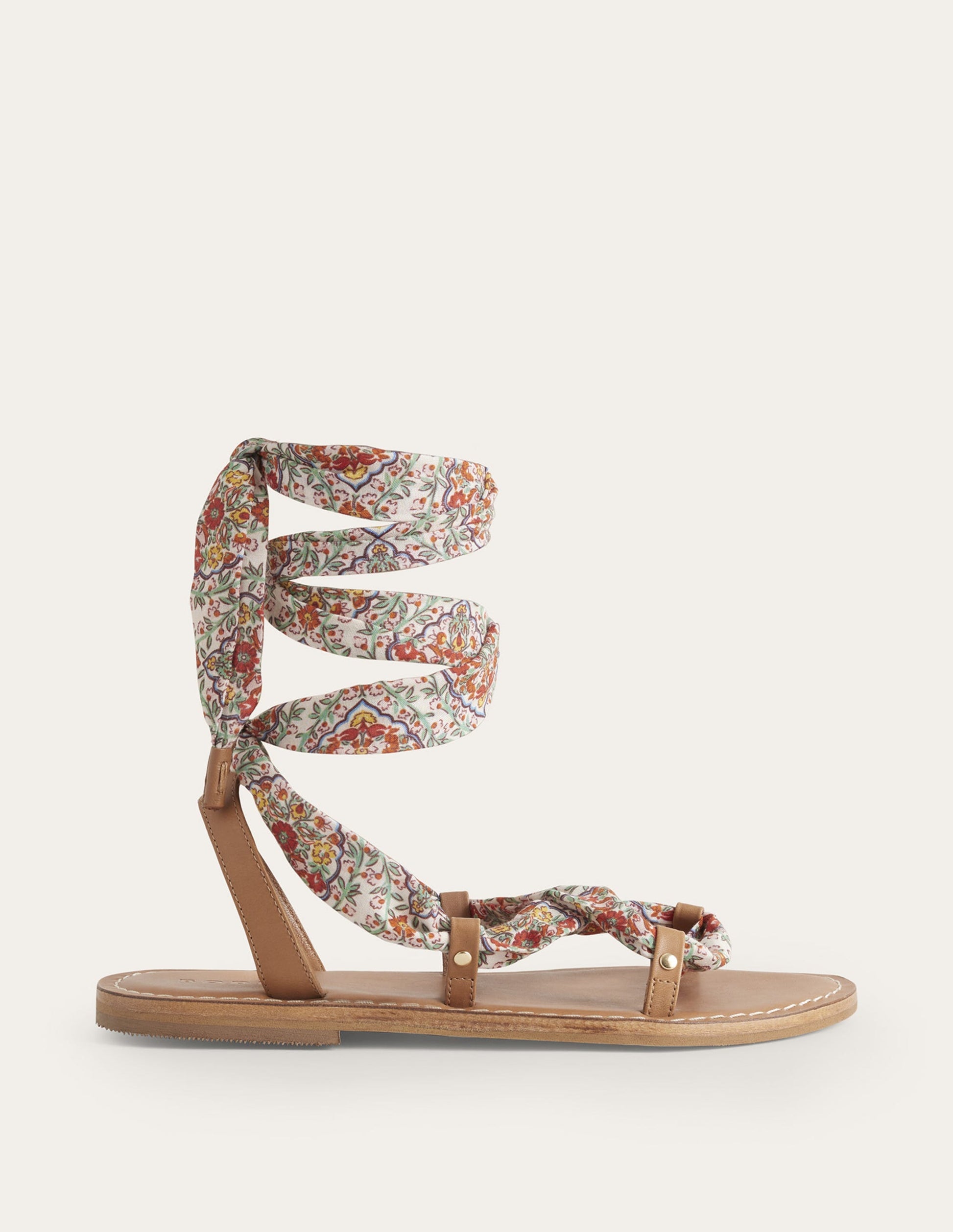 Scarf Wrap Sandals-Multi, Vine Terrace/ Tan-6