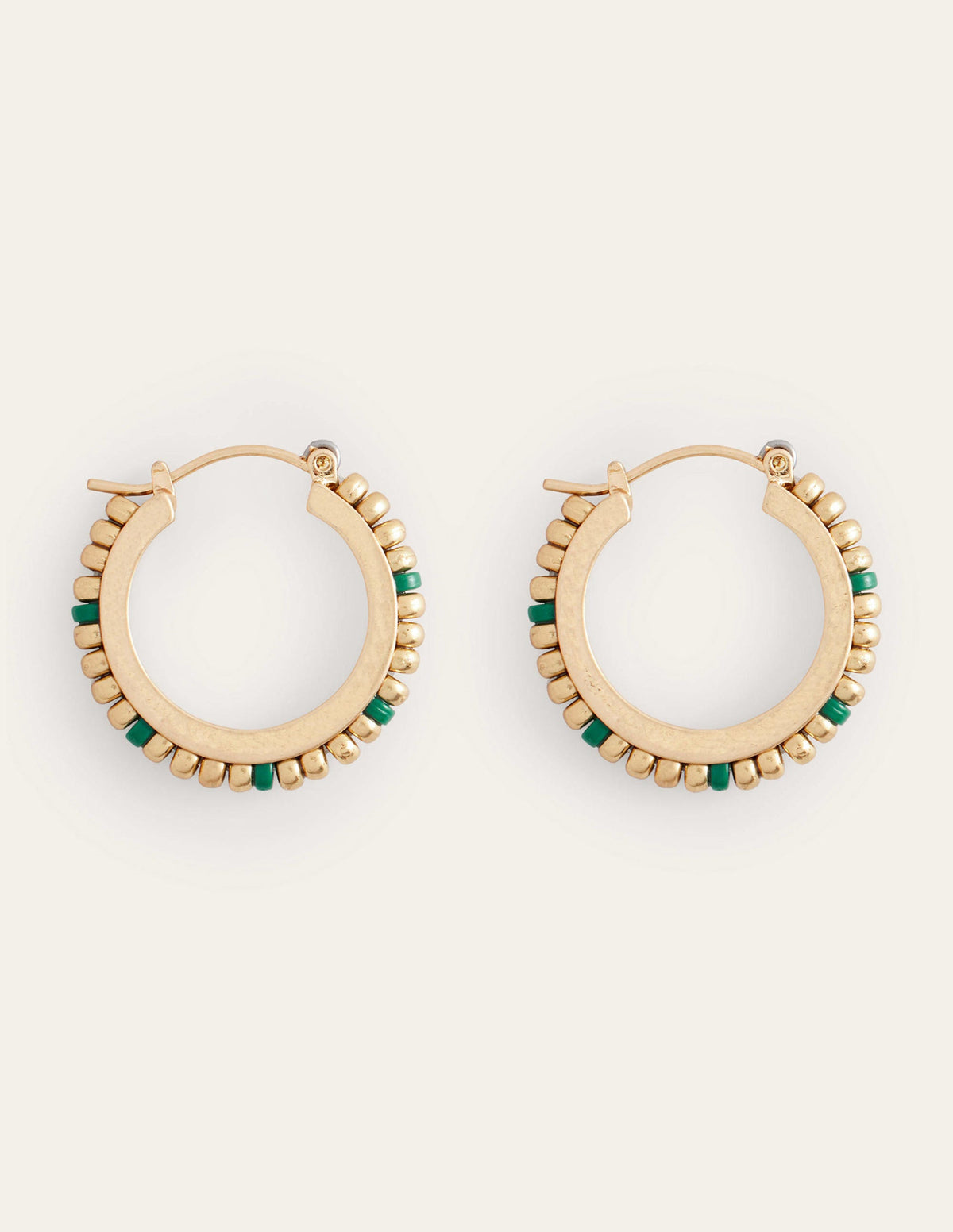 Small Beaded Hoops-Green-4
