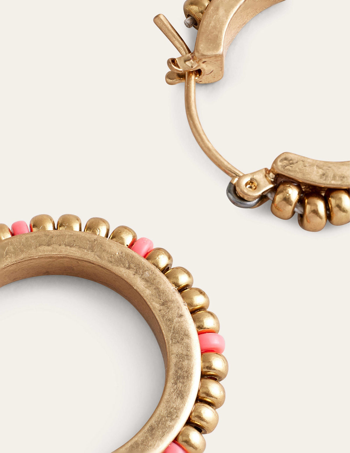 Small Beaded Hoops-Pink-2