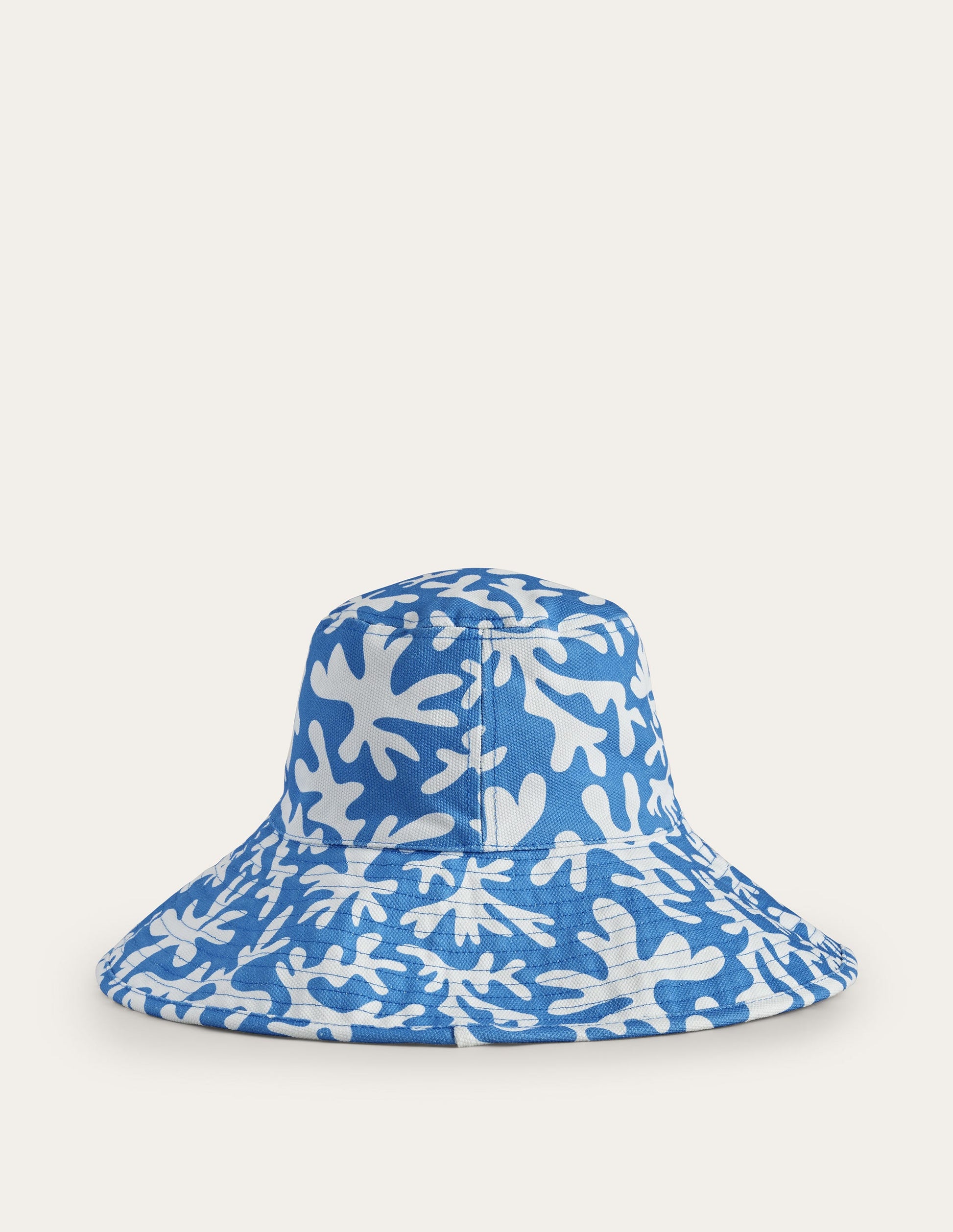 Printed Canvas Bucket Hat-Blue Coral-3