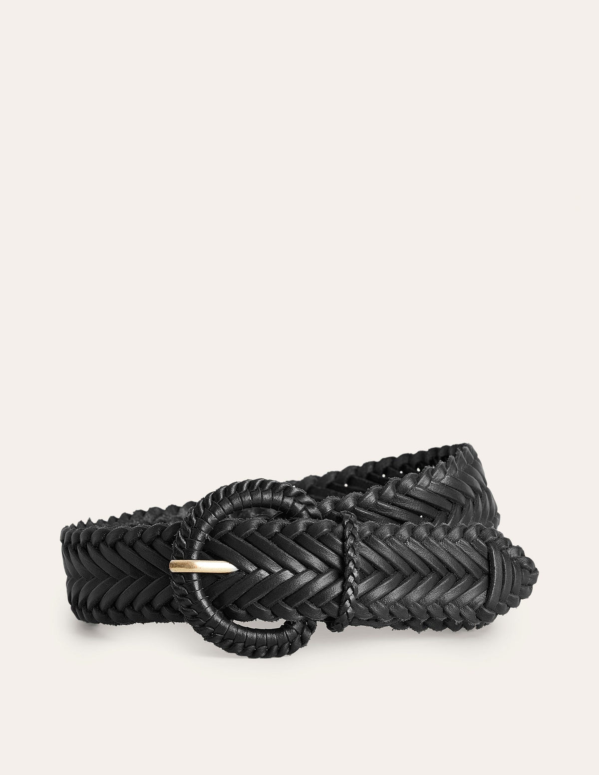 Woven Leather Belt-Black - Image 2