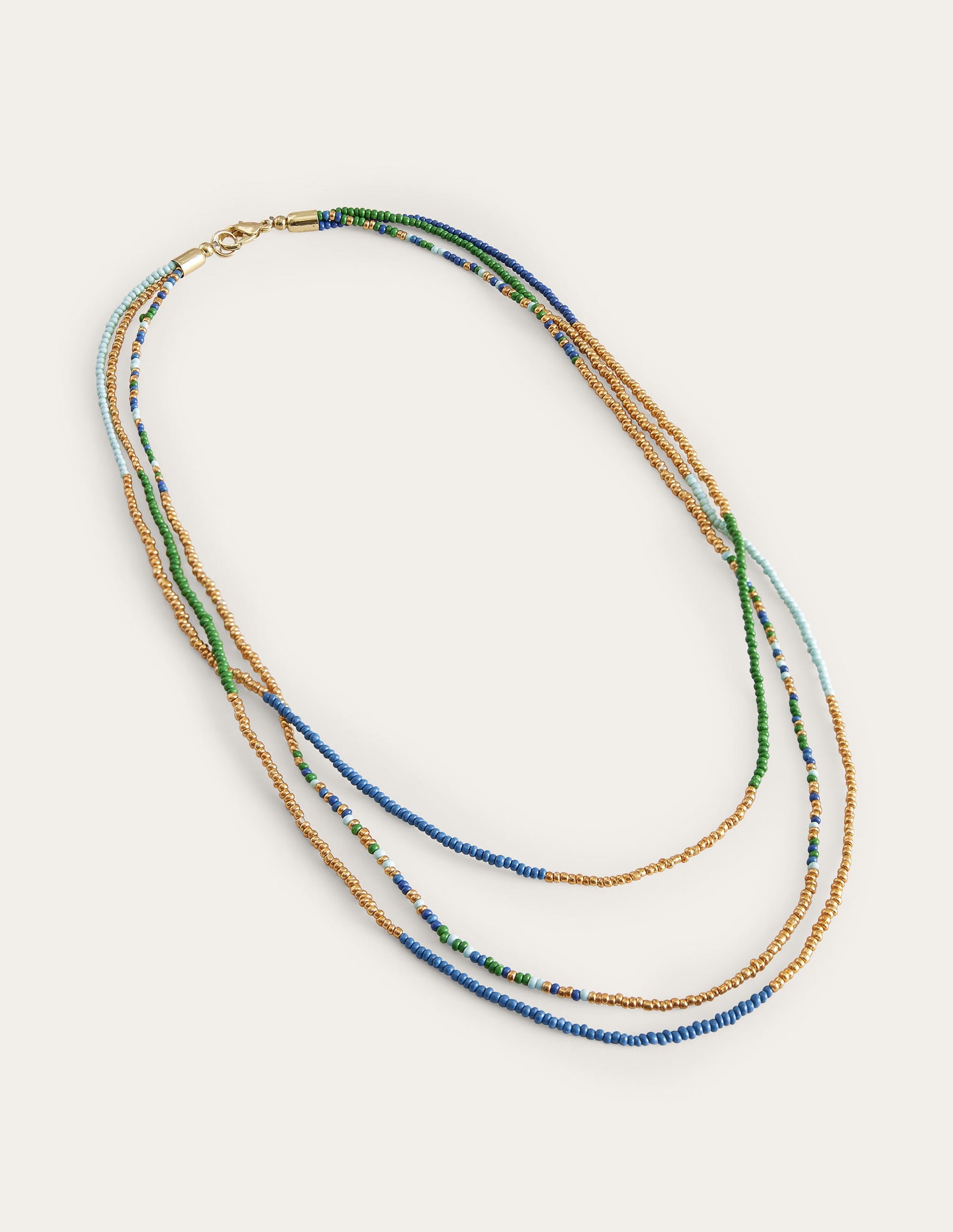 Beaded Necklace-Blue Multi-2