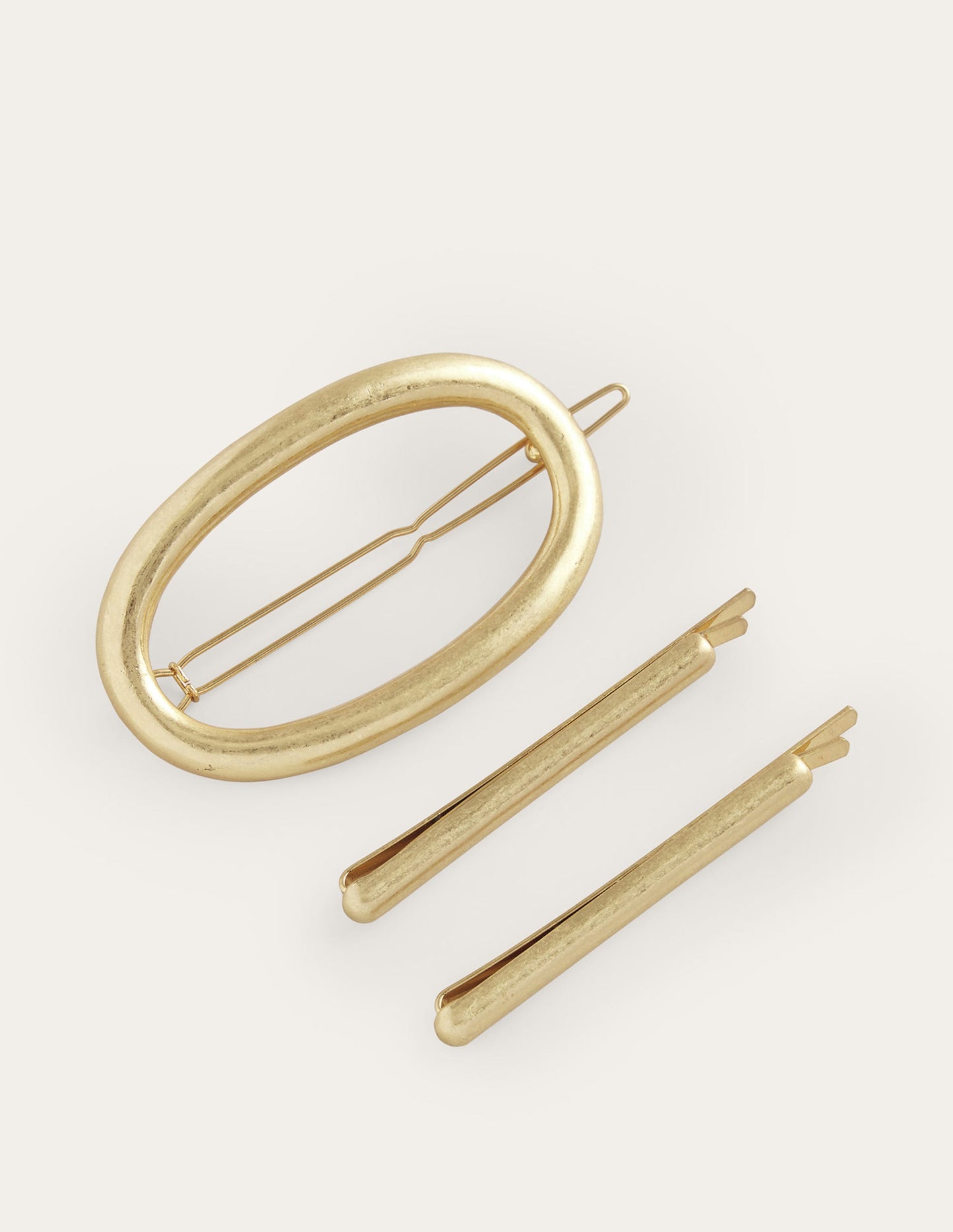 3 Pack Metal Hairslides-Gold