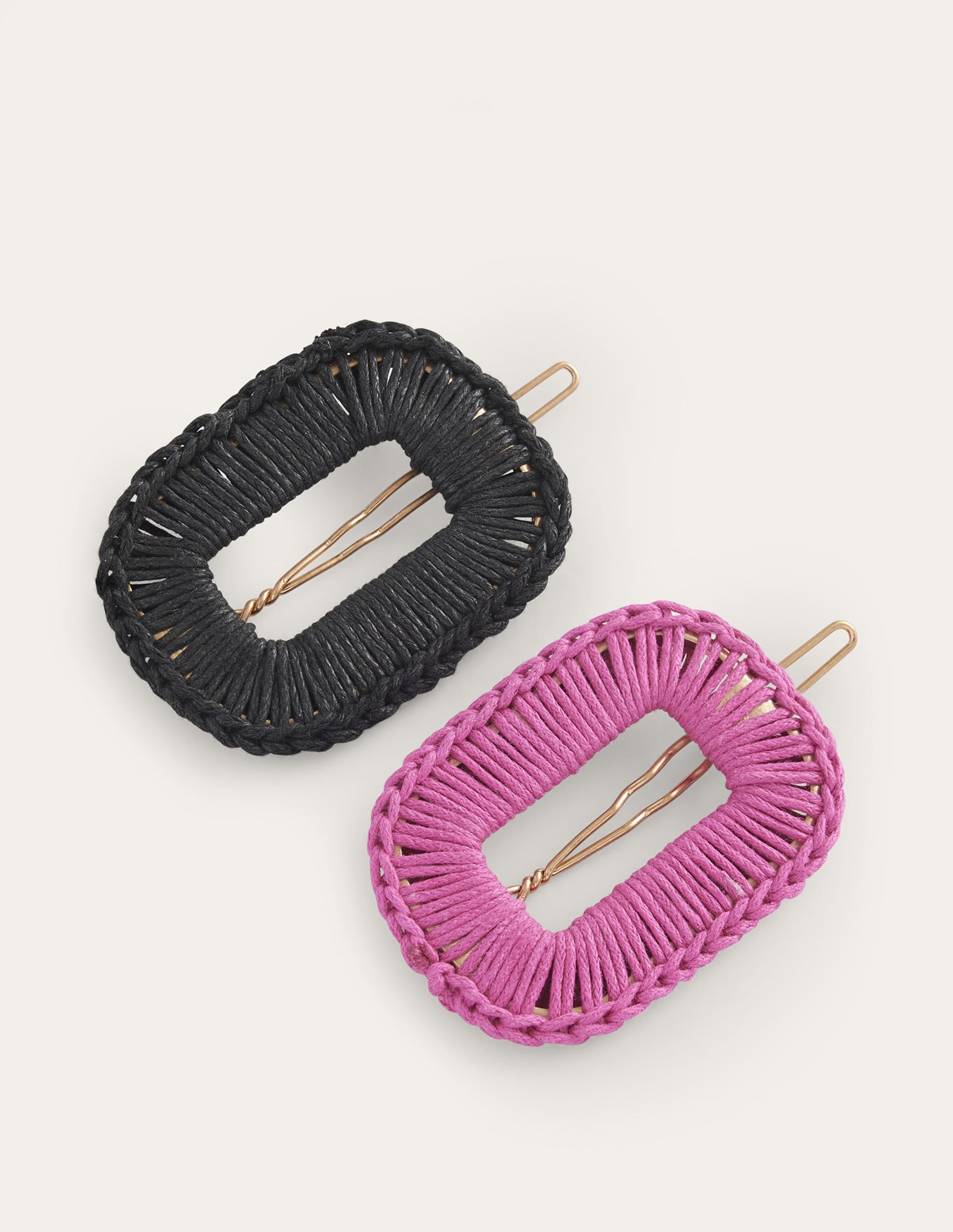 2 Pack Buckle Hairslides-Black/ Amazing Pink - Image 2