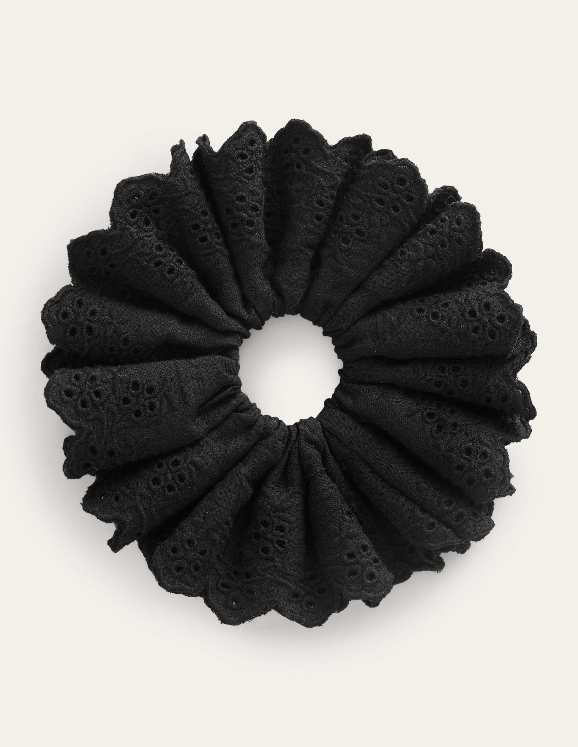 Broderie Scrunchie-Black-2