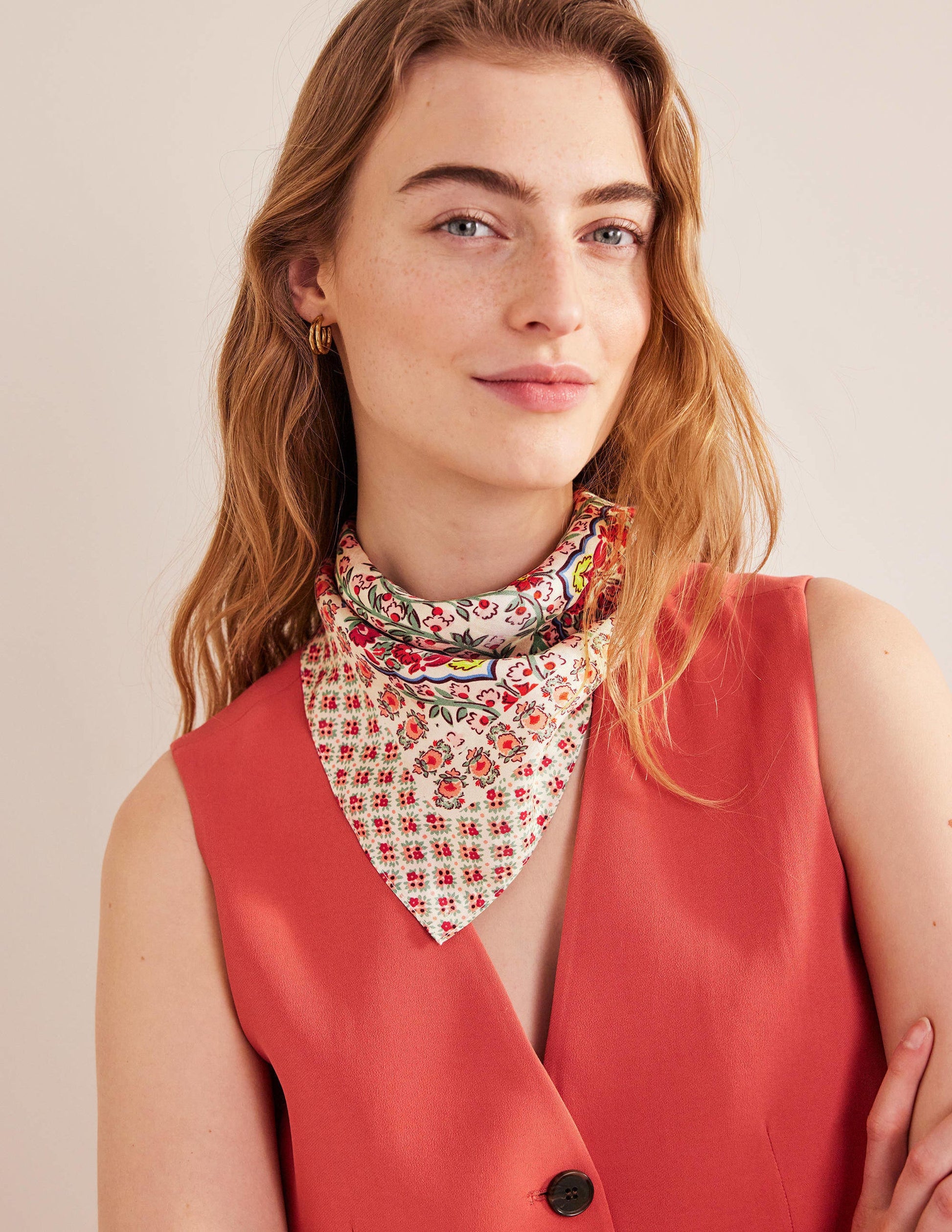 Silk Scarf-Multi, Vine Terrace-1