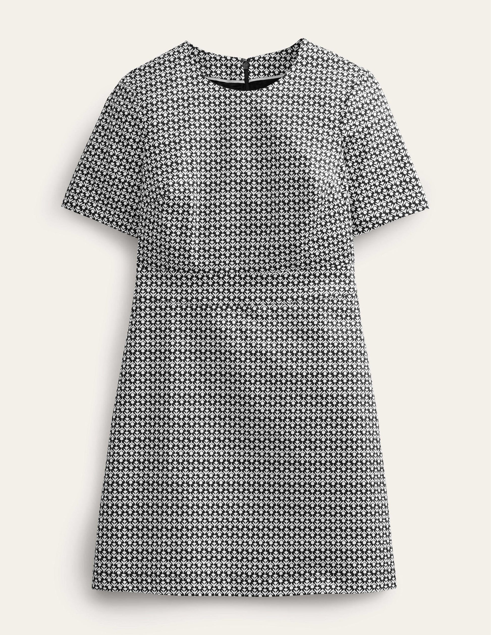 Cotton Mini Shift Dress-Black, Tulip Bud-5
