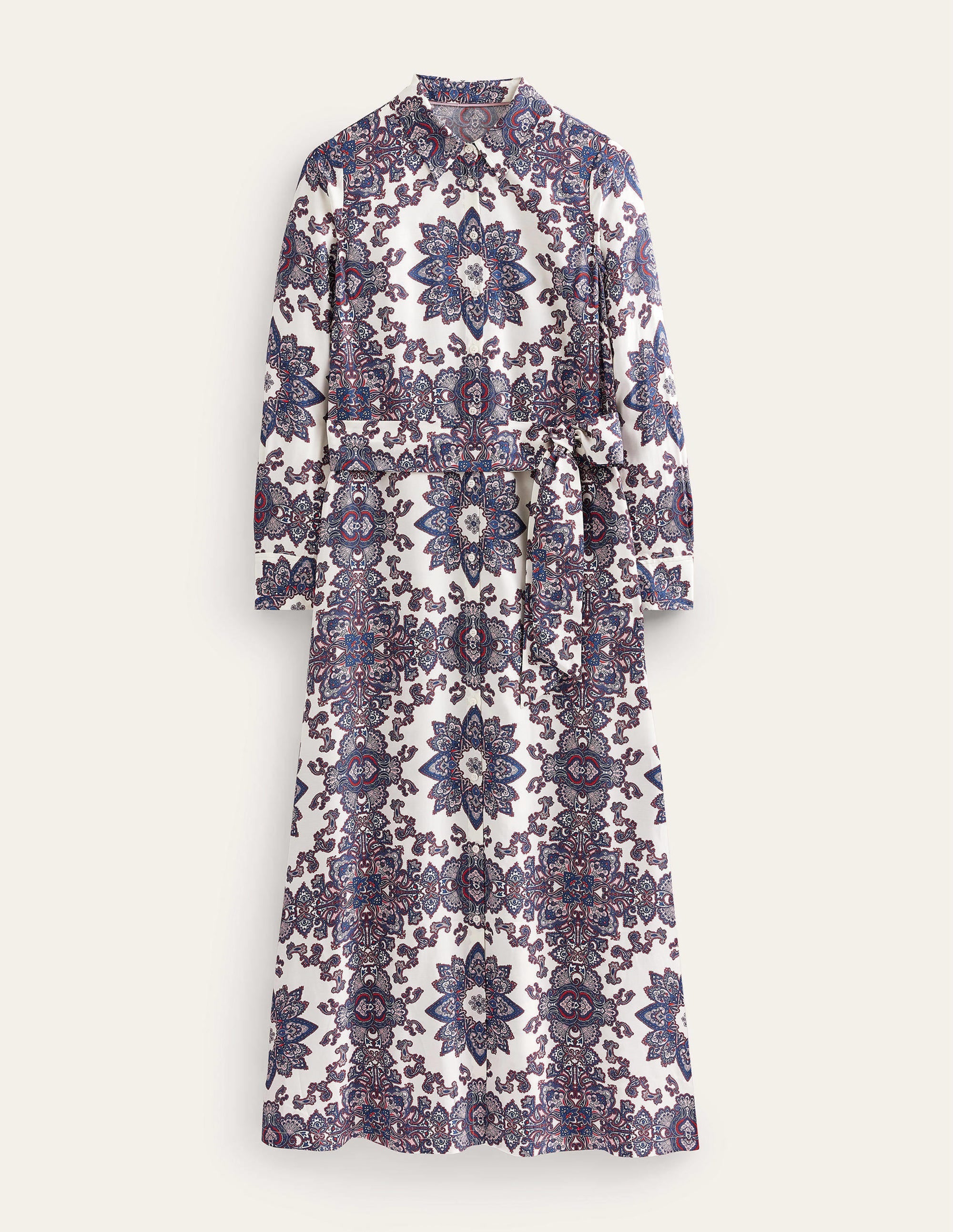 Claudia Maxi Shirt Dress-Ivory, Paradise Paisley - Image 5