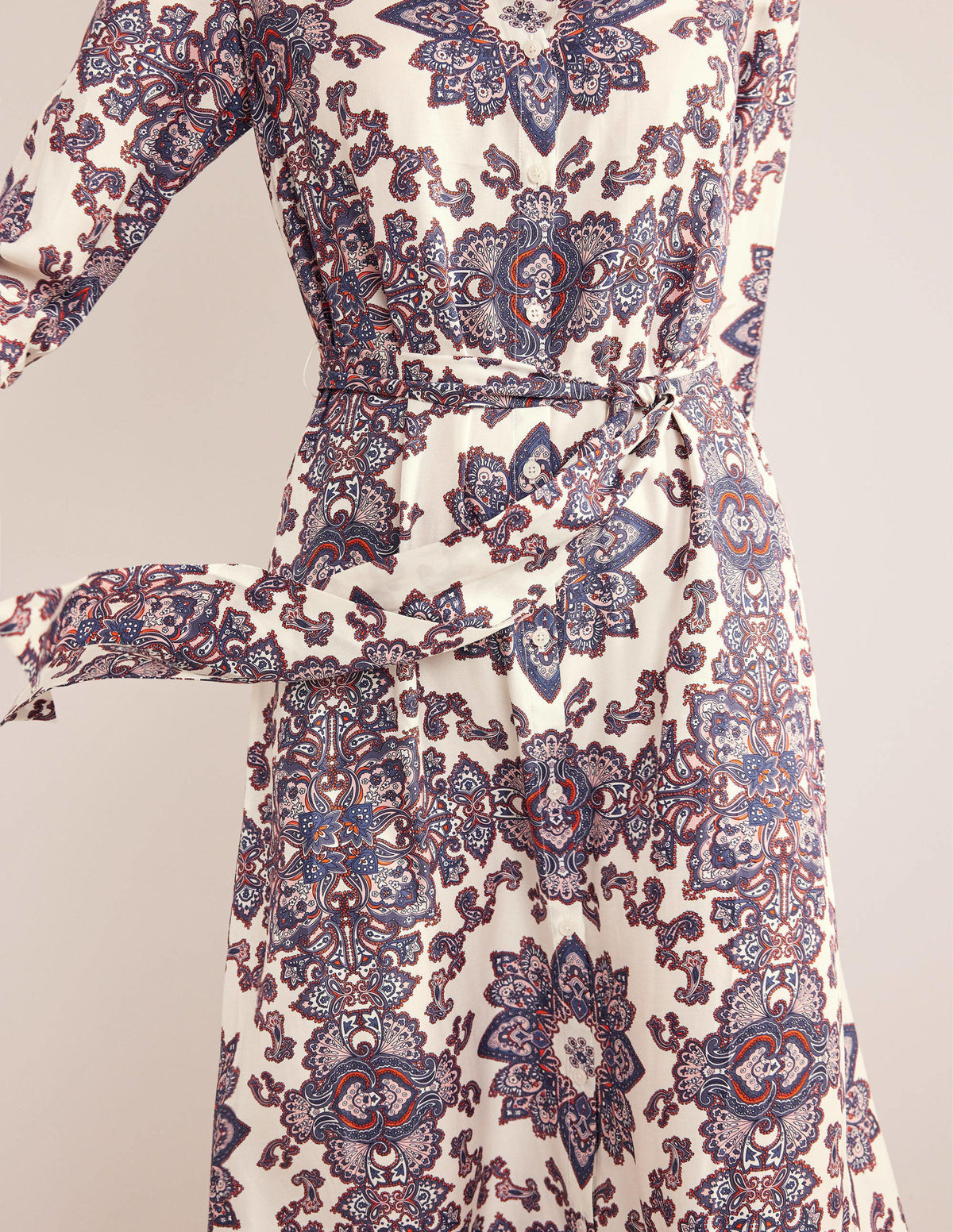 Claudia Maxi Shirt Dress-Ivory, Paradise Paisley - Image 2