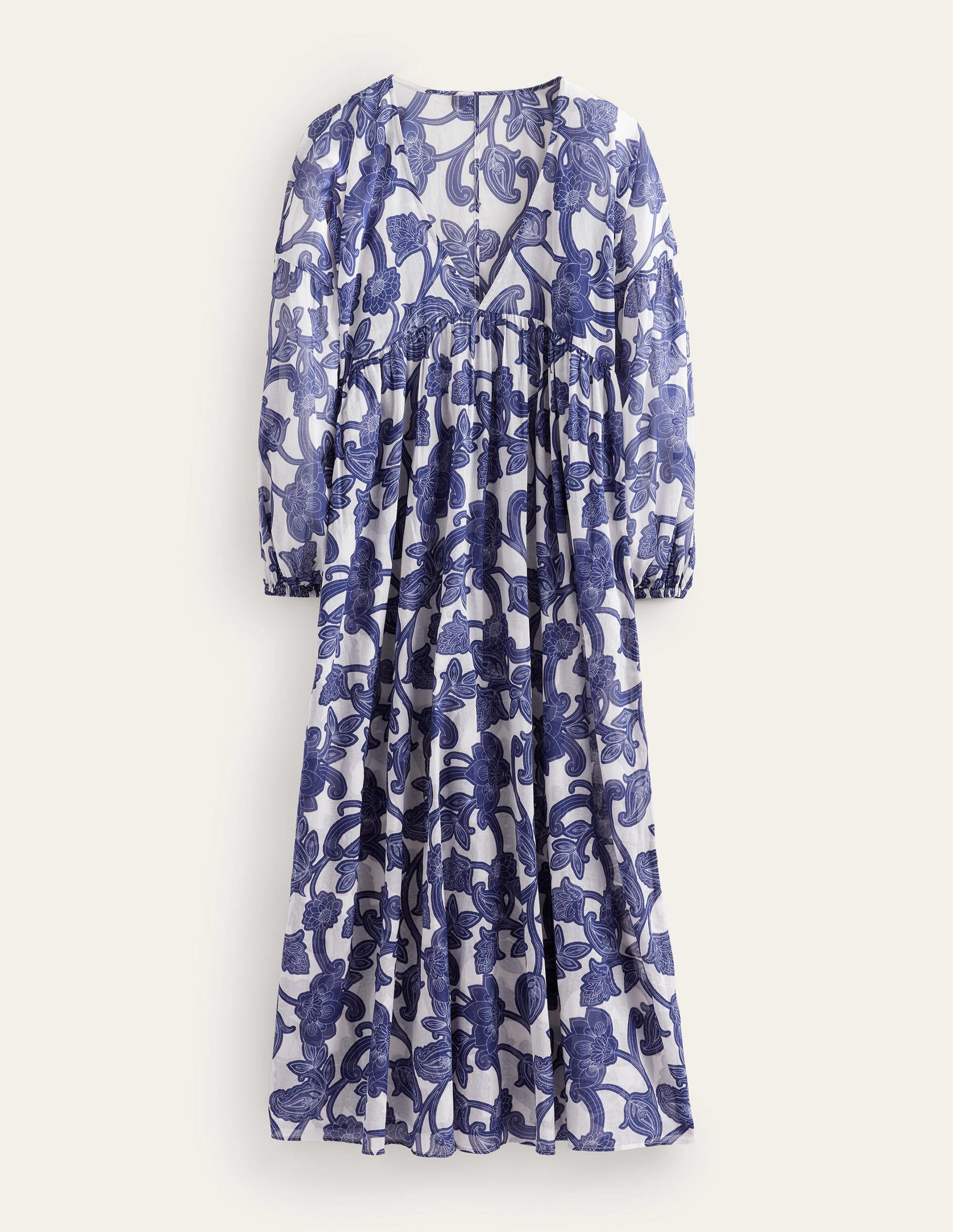 Sarah Maxi Kaftan Dress-Blue Ribbon, Paisley Whirl - Image 5