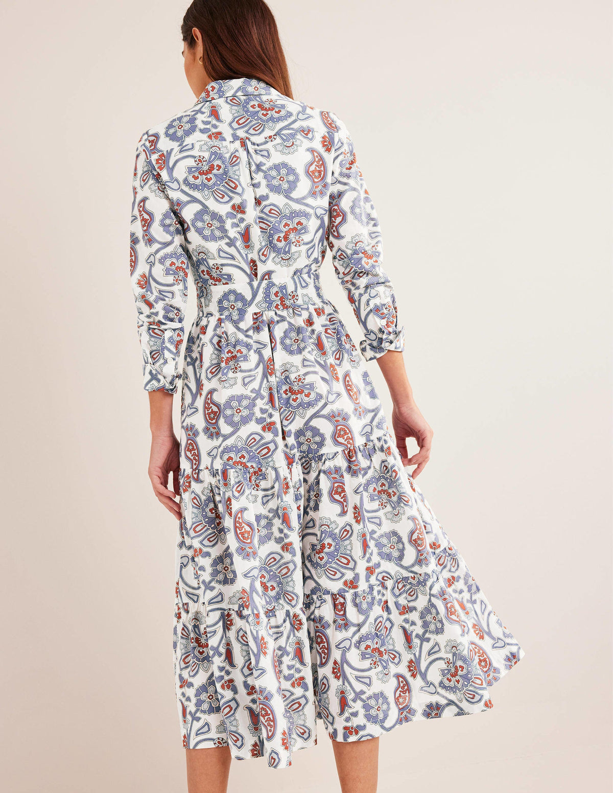 Flo Cotton Midi Shirt Dress-Nightshadow Blue - Image 4