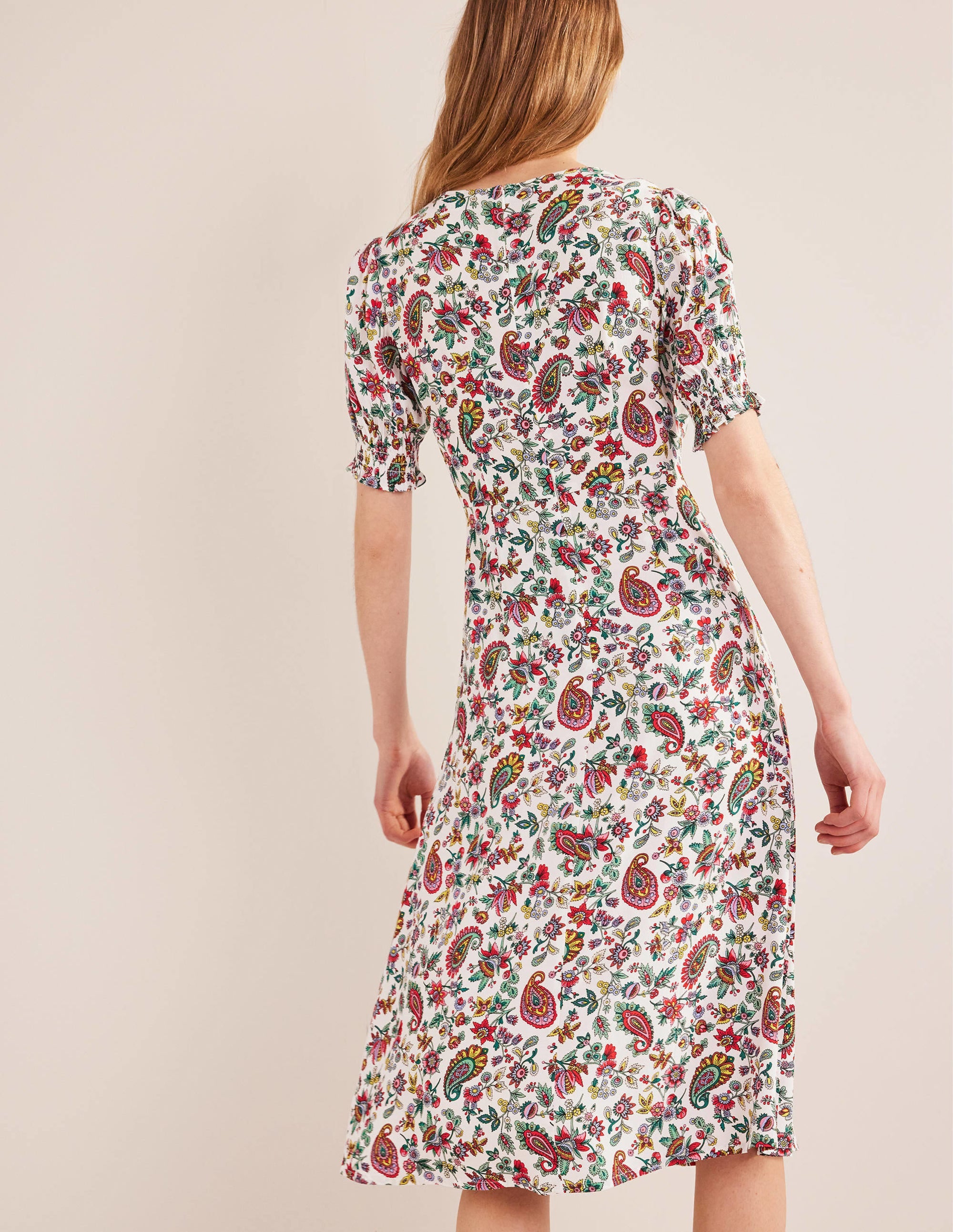 Corinne Midi Tea Dress-Multi, Dandelion Paisley - Image 3