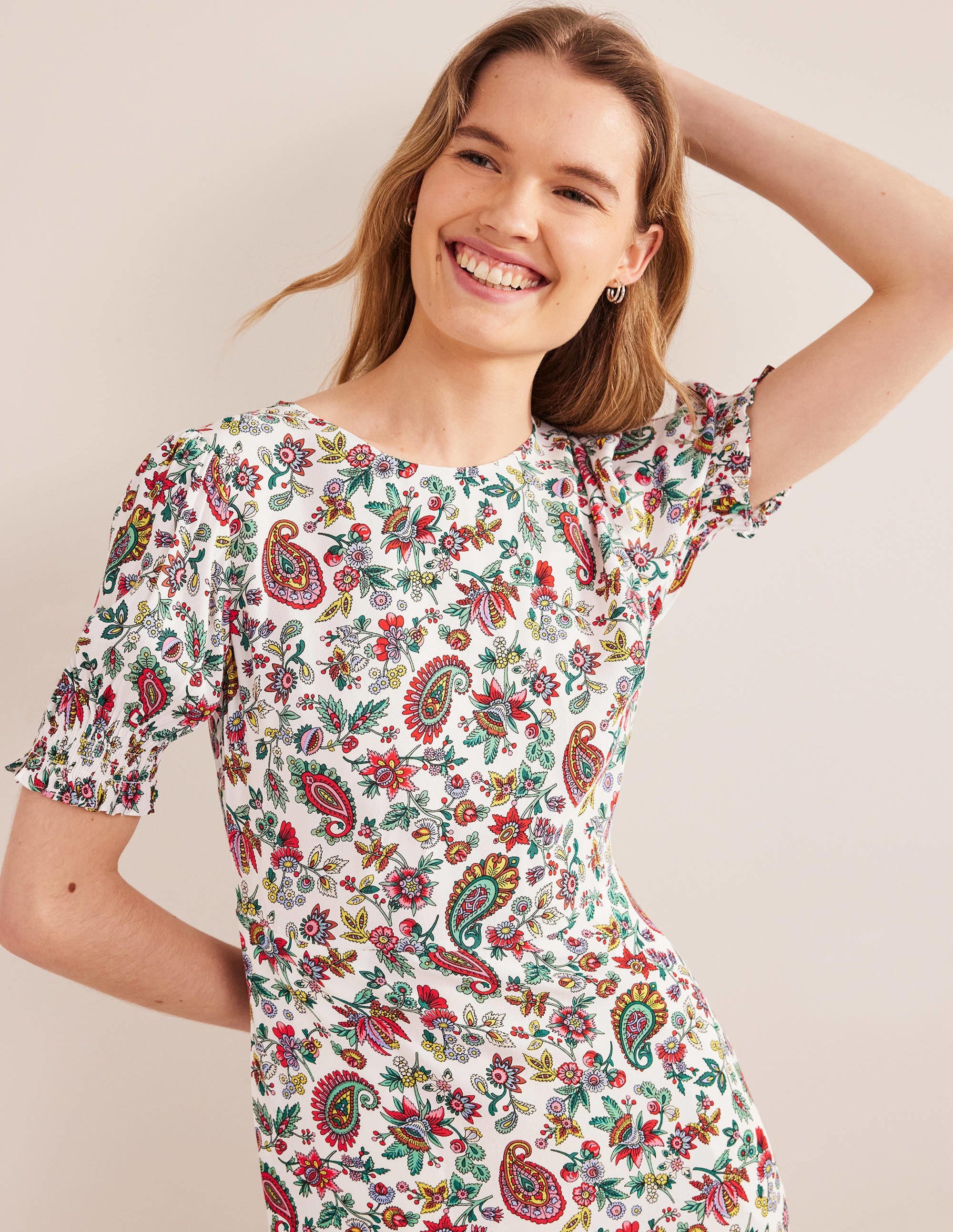Corinne Midi Tea Dress-Multi, Dandelion Paisley - Image 4
