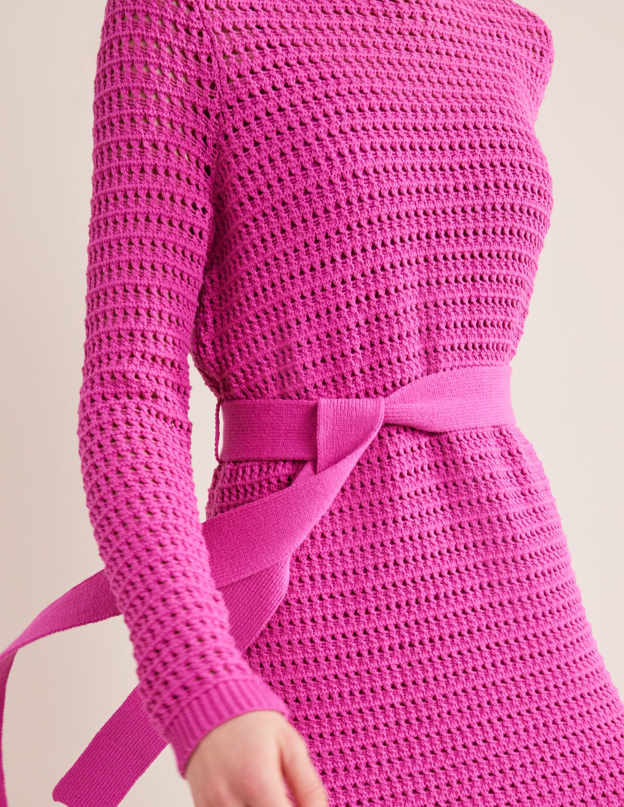 Crochet Knit Dress-Rose Violet - Image 2