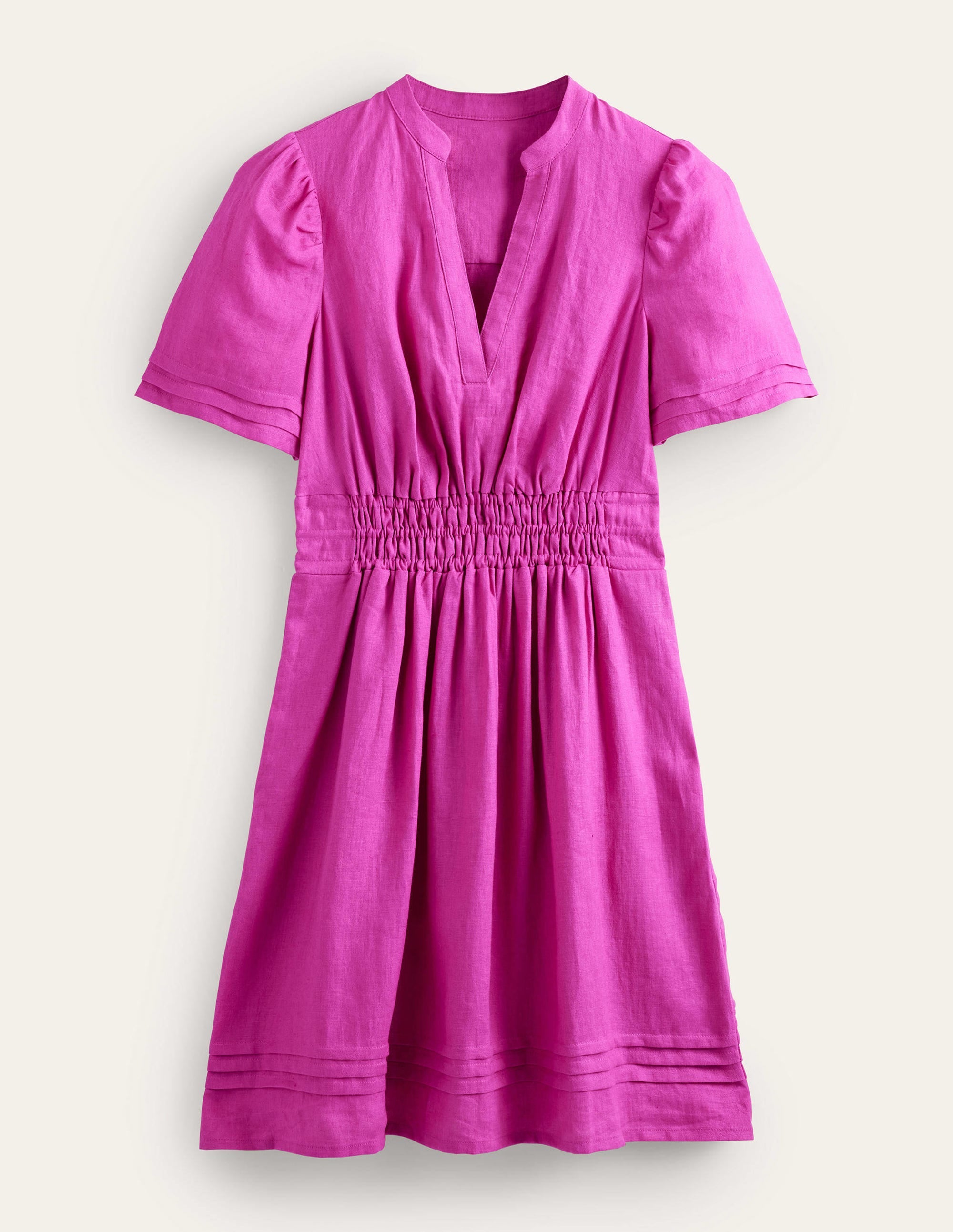 Pintuck Detail Mini Dress-Rose Violet - Image 5