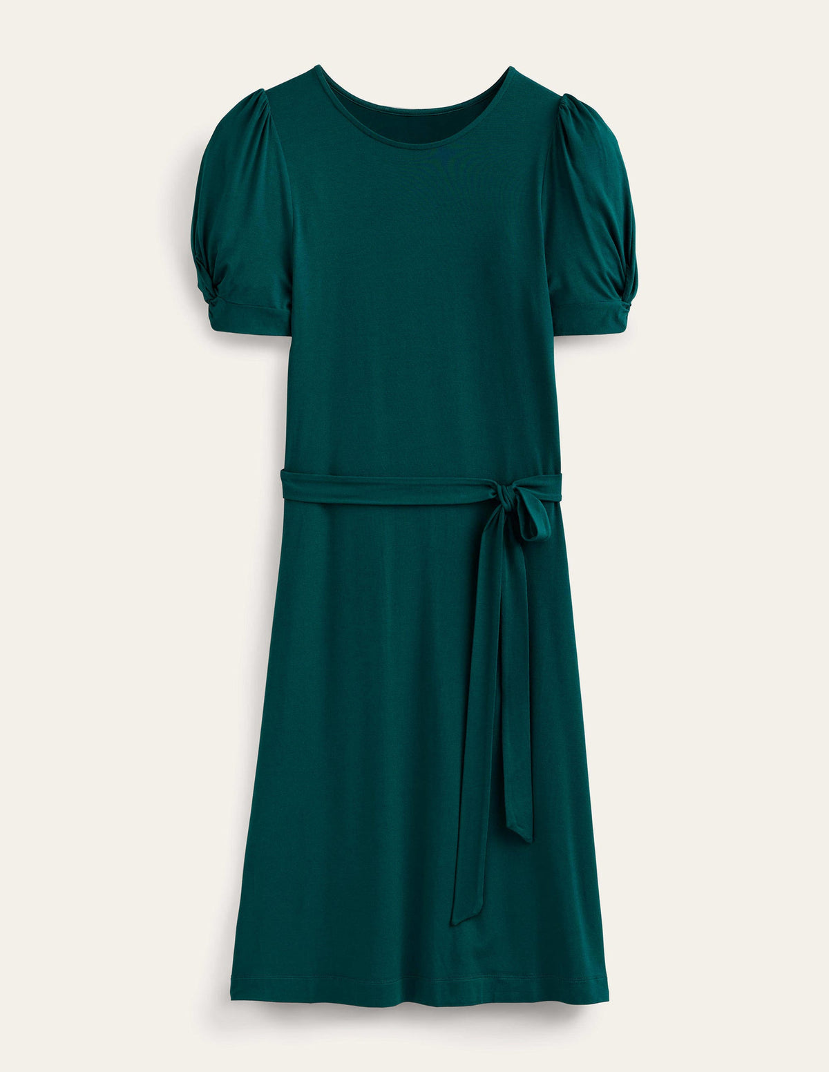 Knot Detail Jersey Mini Dress-Emerald Night - Image 5