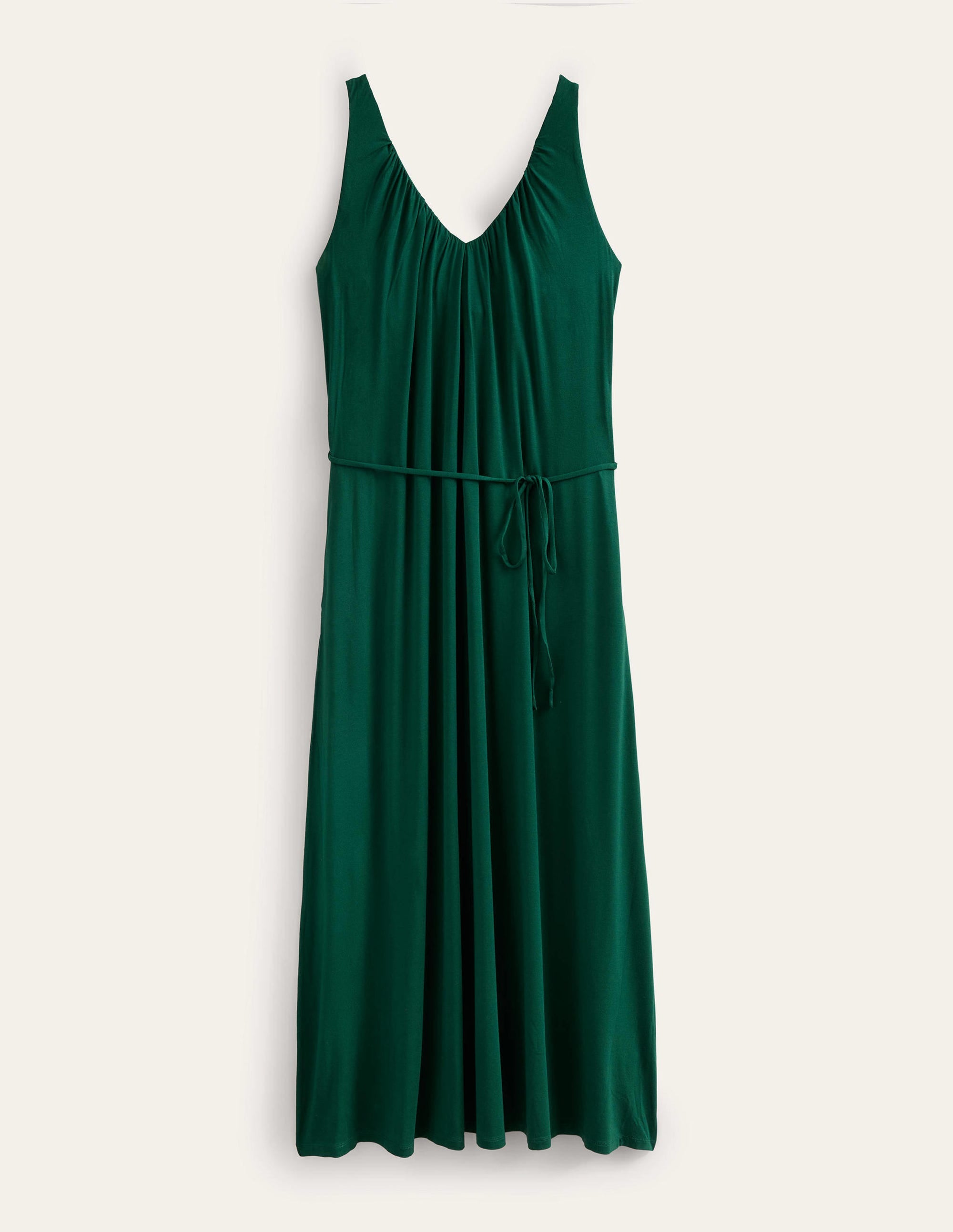 V-Neck Jersey Maxi Dress-Emerald Night - Image 5