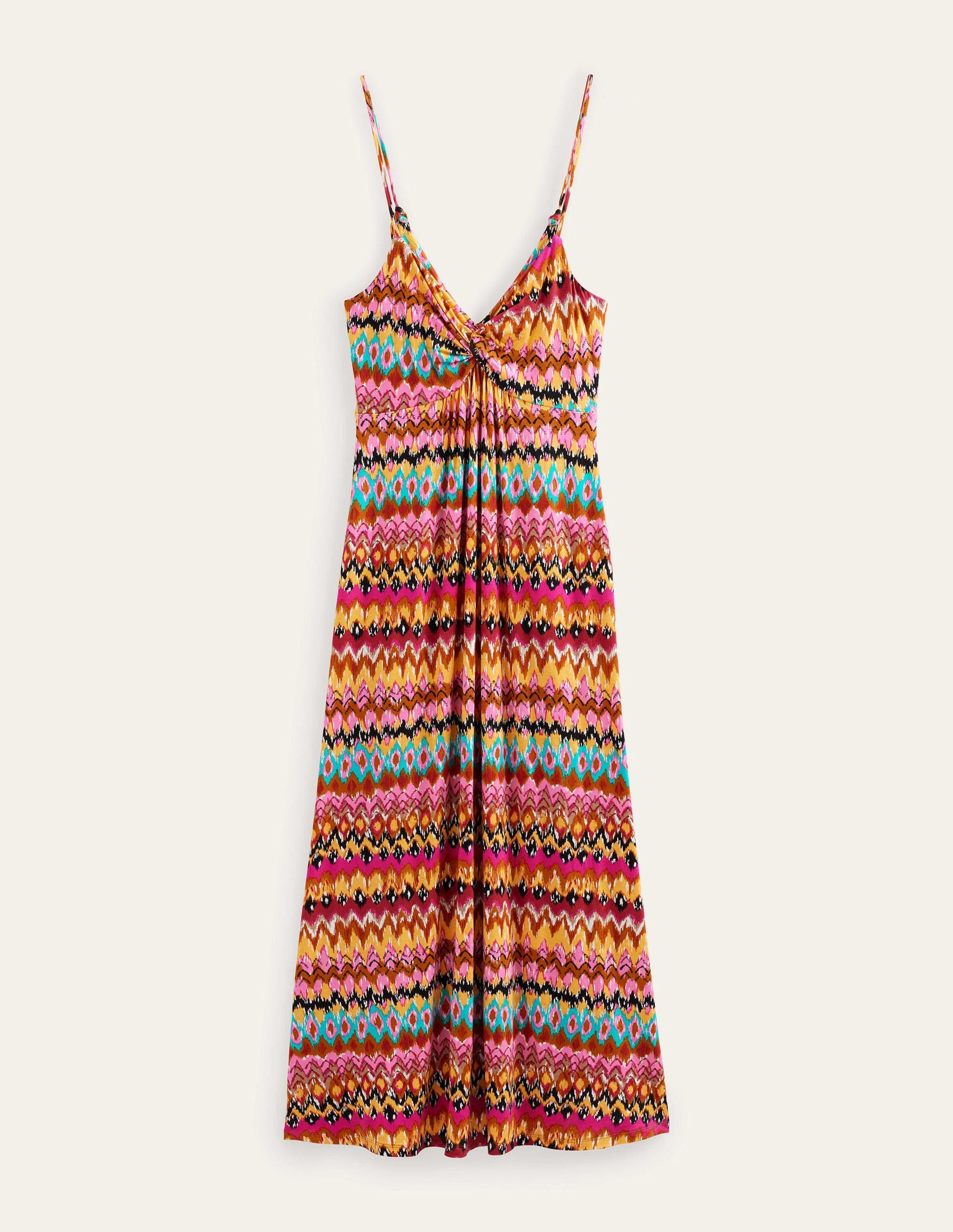 Strappy Jersey Maxi Dress-Multi, Textured Ikat-6