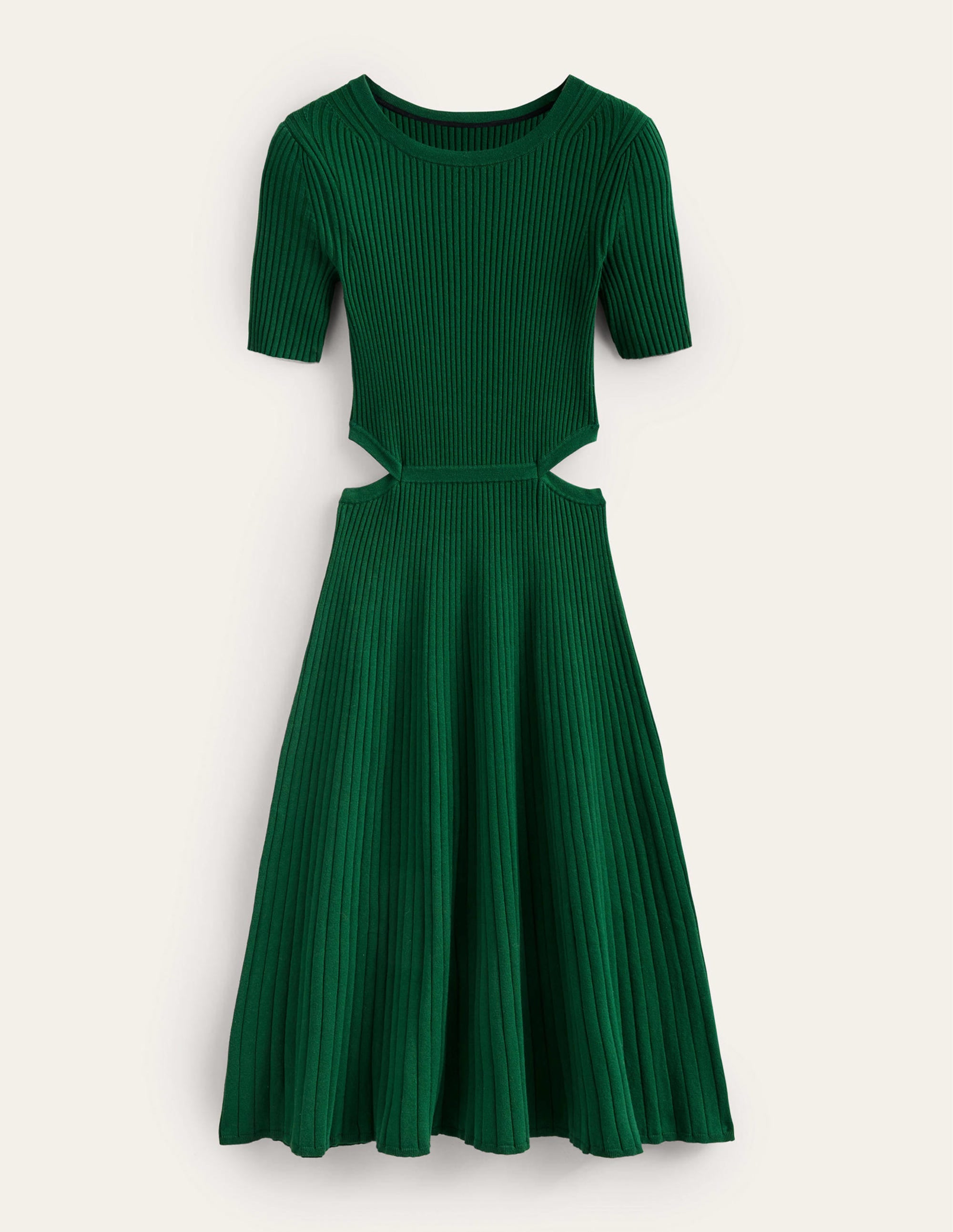 Cut Out Knitted Midi Dress-Emerald Night - Image 6