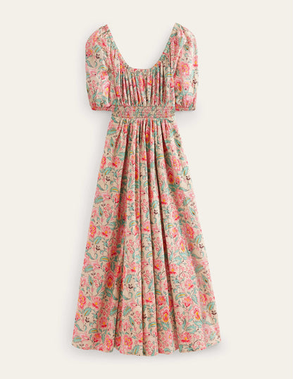 Scoop Neck Maxi Dress-Multi, Gardenia Whirl-6