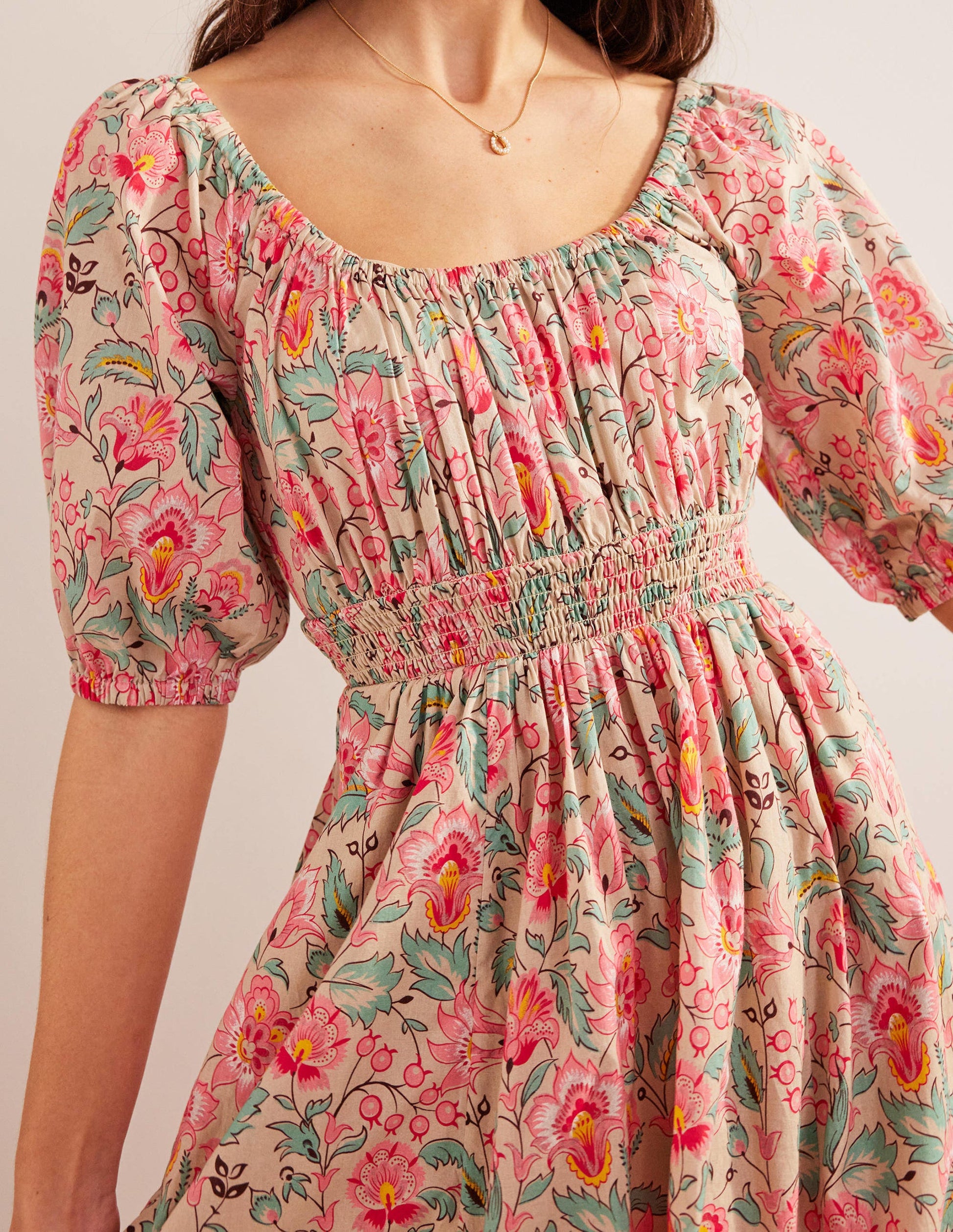 Scoop Neck Maxi Dress-Multi, Gardenia Whirl-2