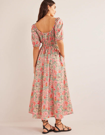Scoop Neck Maxi Dress-Multi, Gardenia Whirl-3