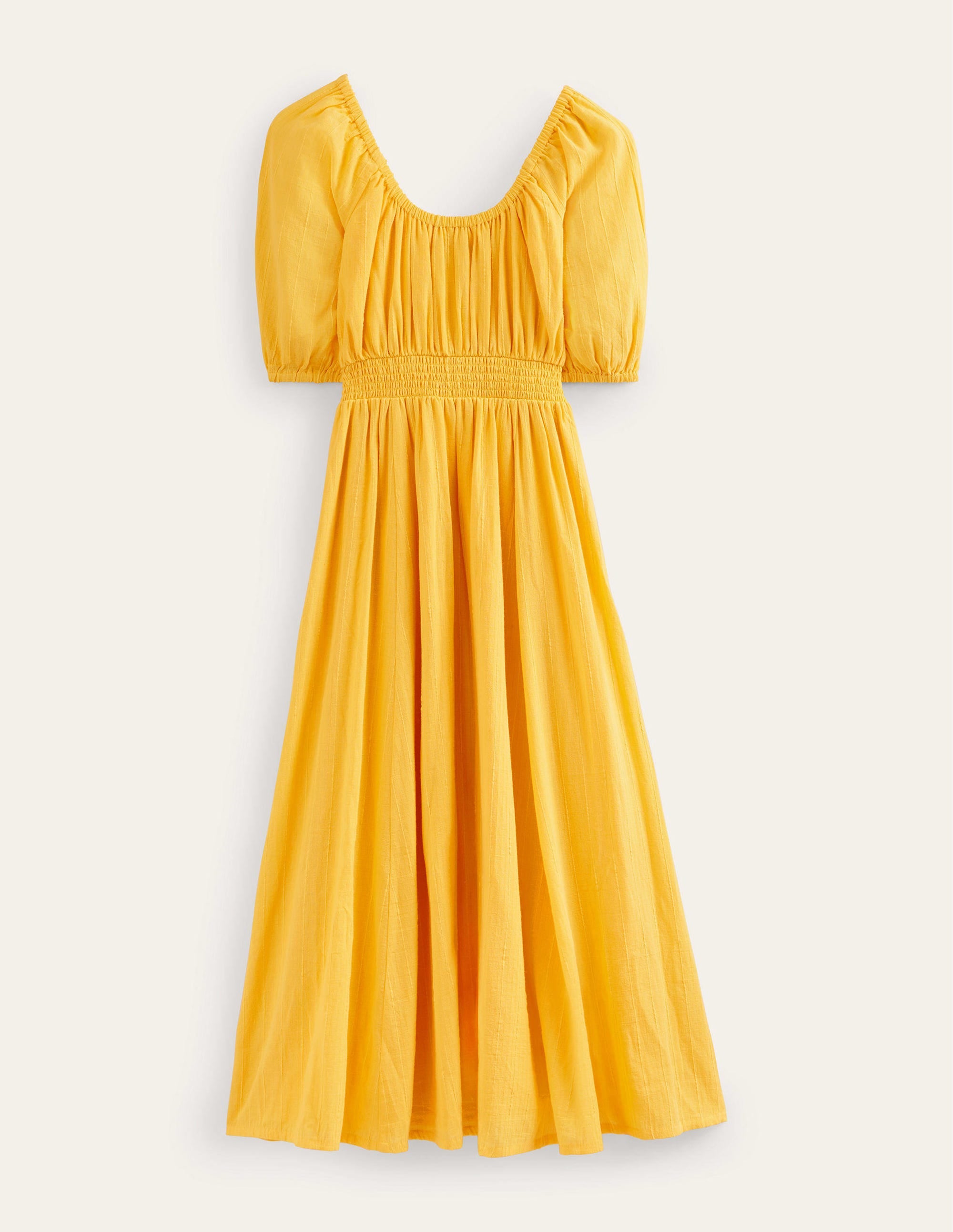 Scoop Neck Maxi Dress-Yellow Texture - Image 5