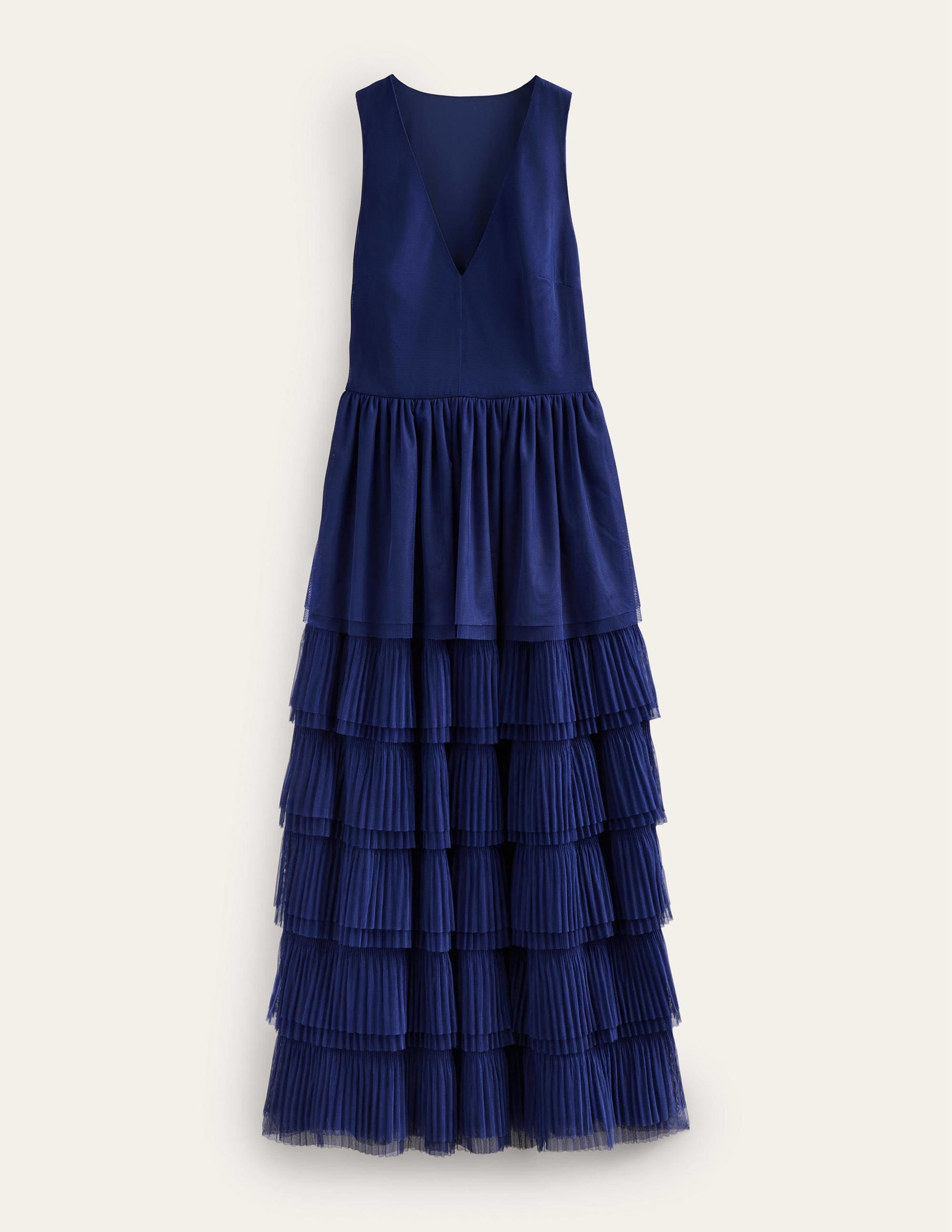 Tiered Tulle Maxi Dress-Navy - Image 7