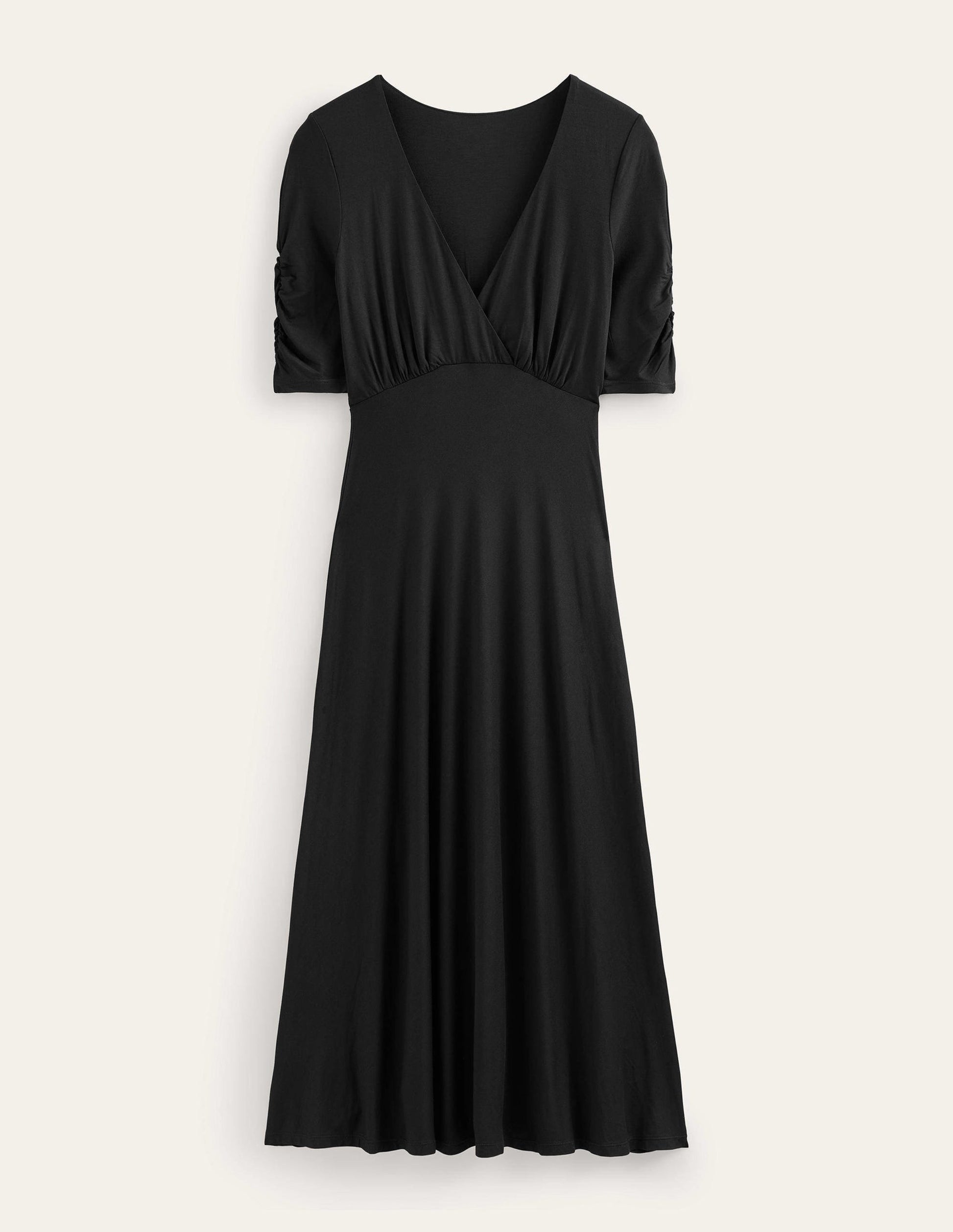 Rebecca Jersey Midi Tea Dress-Black-5