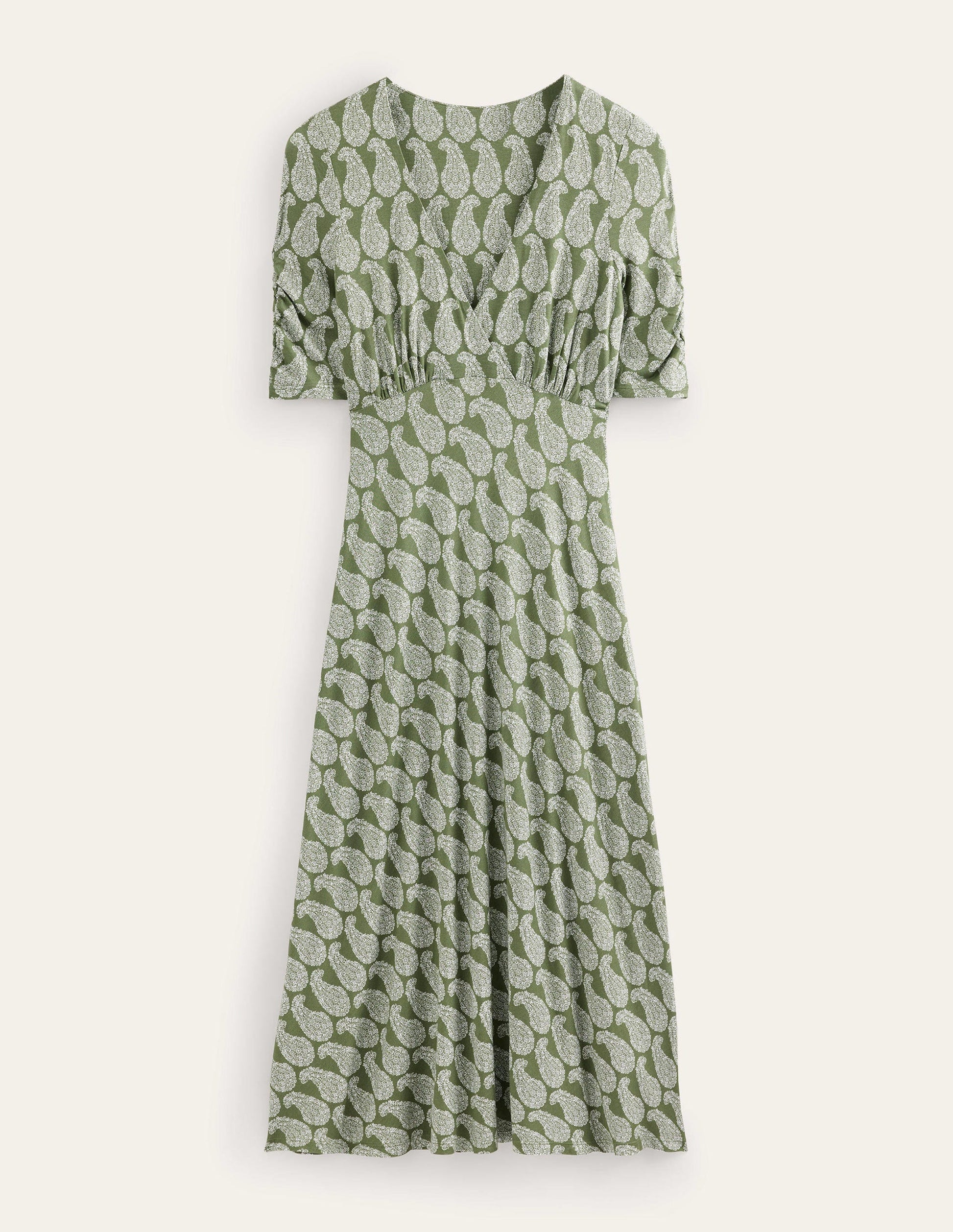 Rebecca Jersey Midi Tea Dress-Spruce, Sweet Paisley-5