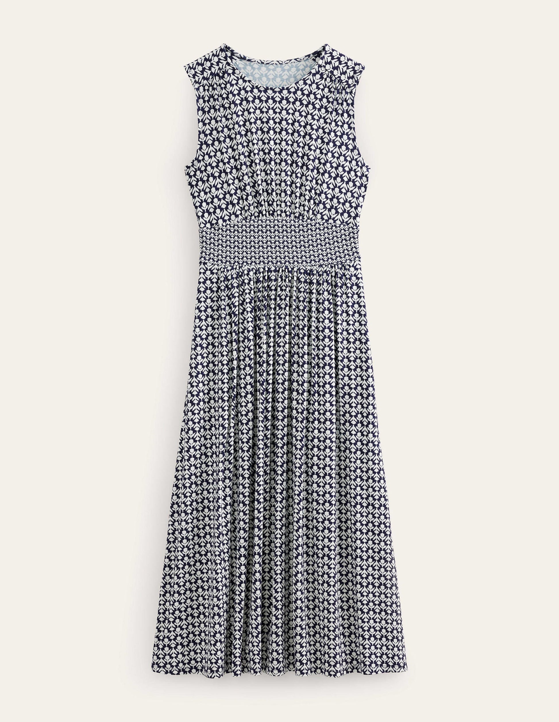 Thea Sleeveless Midi Dress-French Navy, Tulip Pop-6