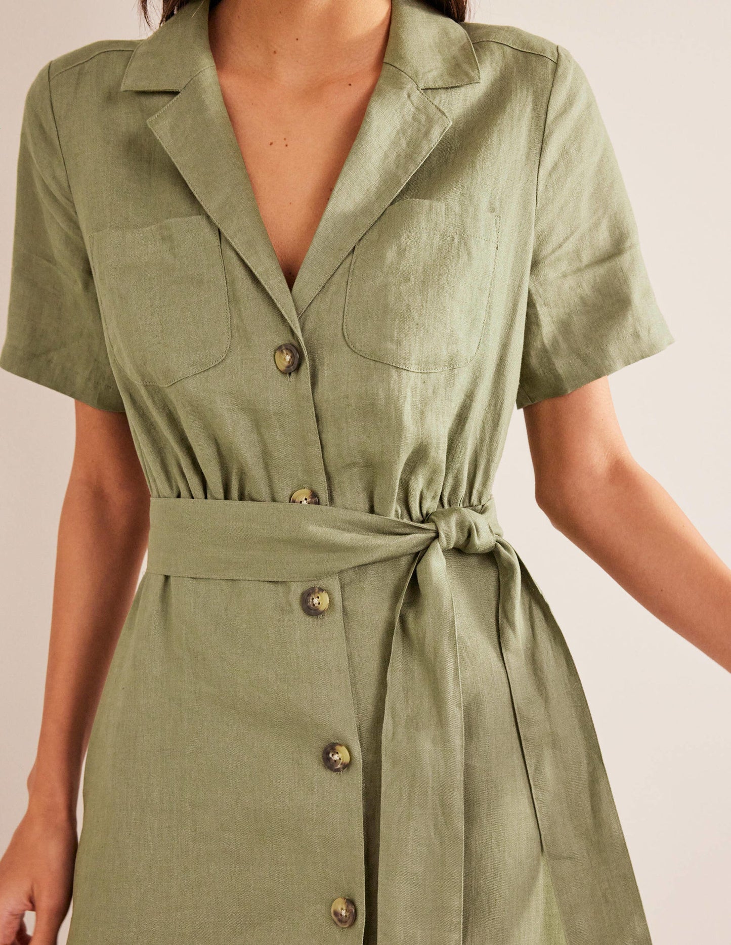 Linen Maxi Shirt Dress-Spruce