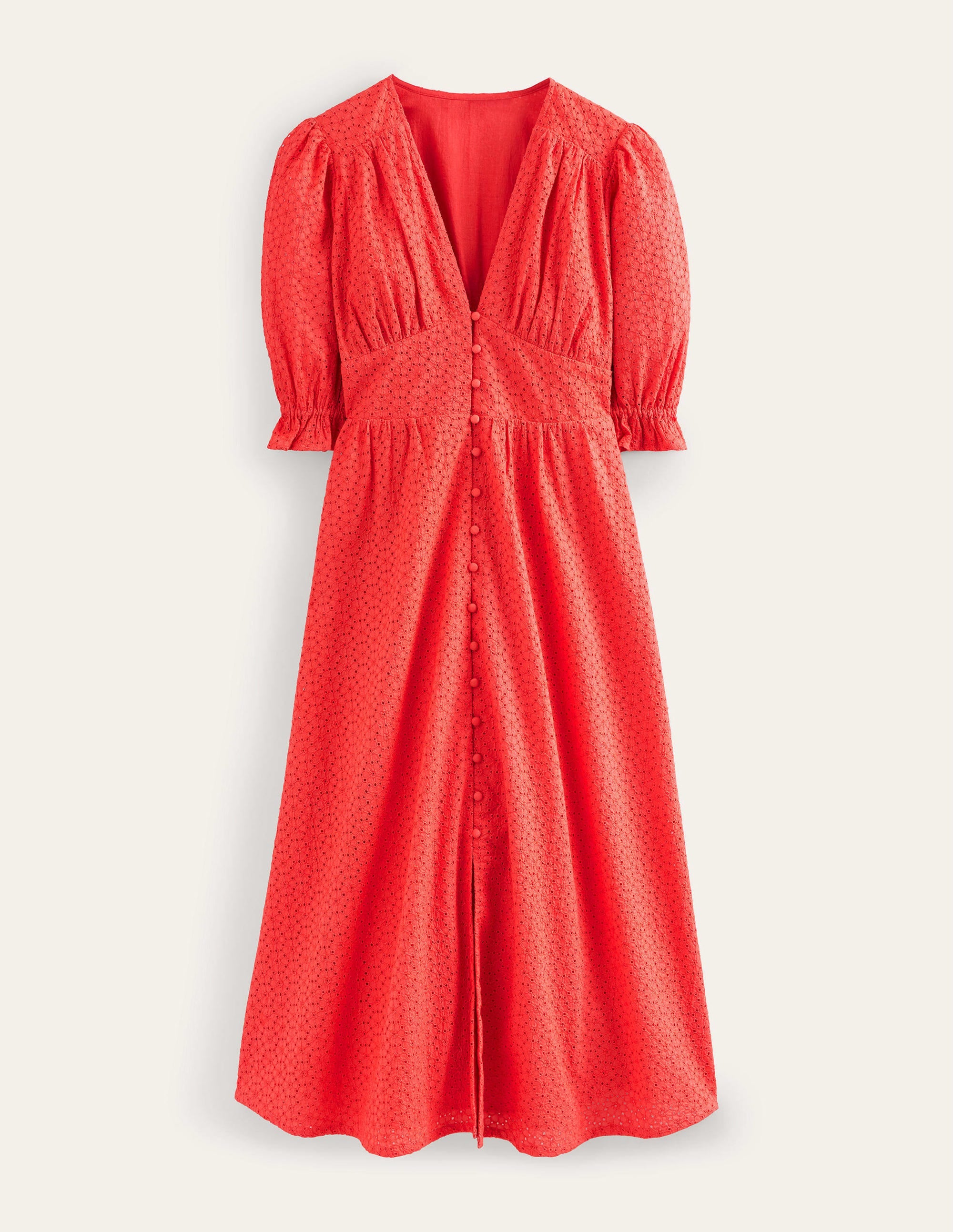 Broderie Midi Tea Dress-Jam - Image 6