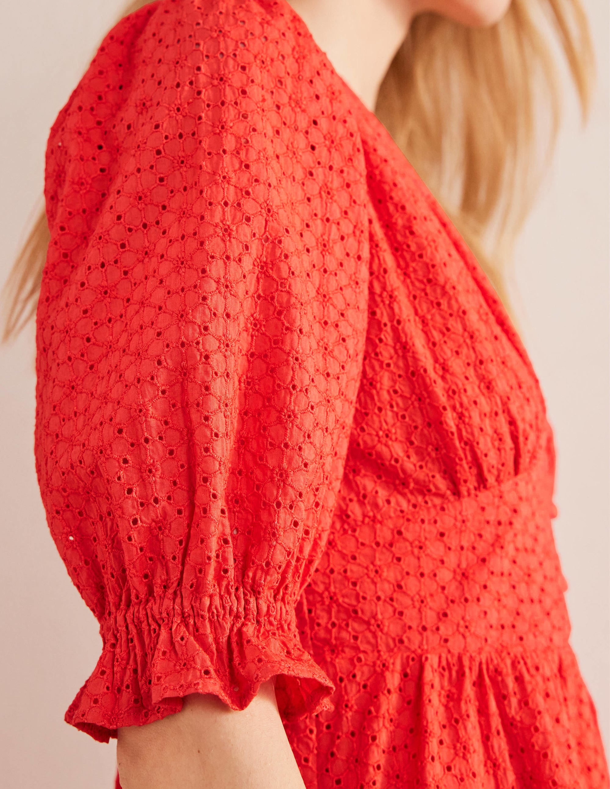 Broderie Midi Tea Dress-Jam - Image 3
