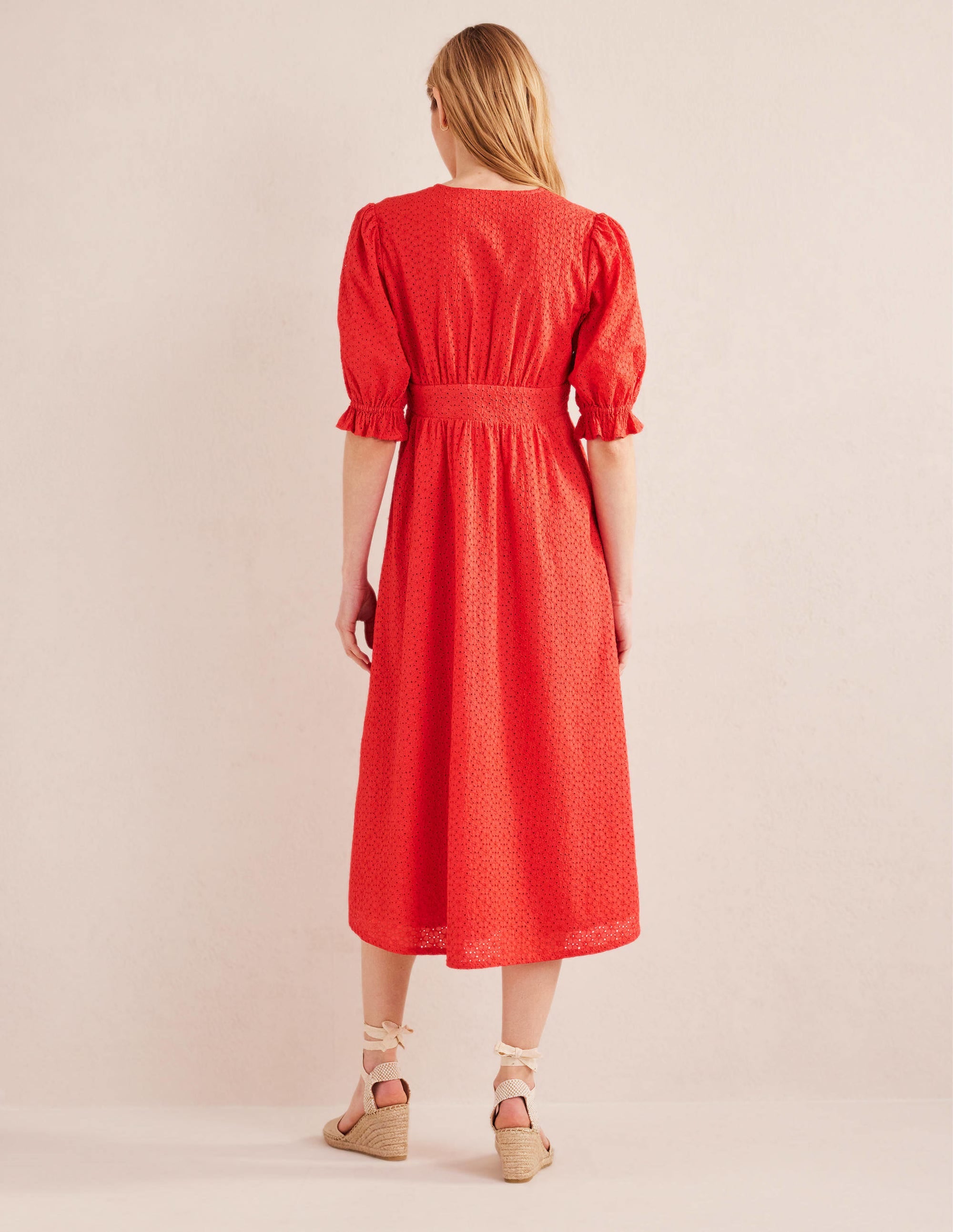 Broderie Midi Tea Dress-Jam - Image 4