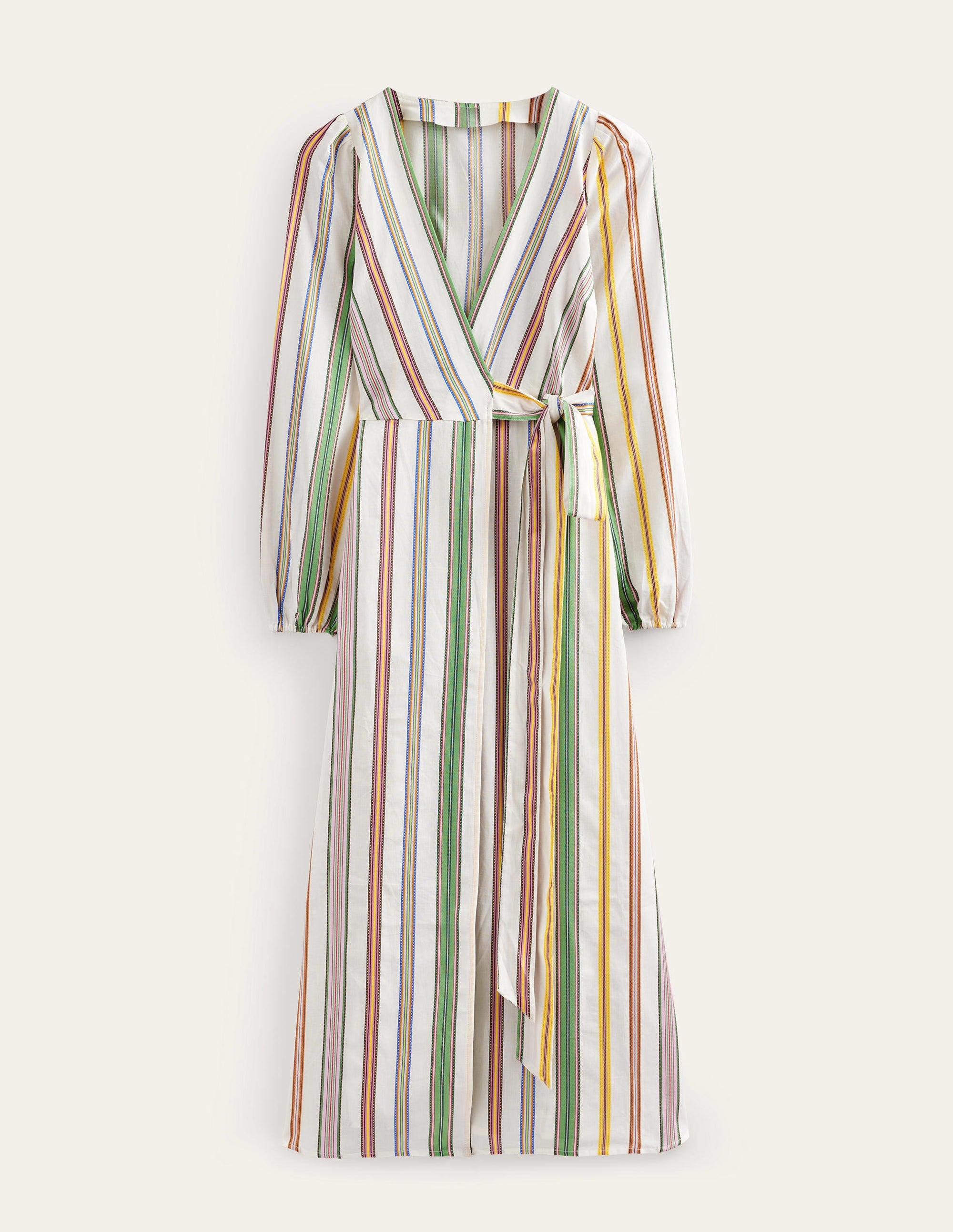 Stripe Maxi Wrap Dress-Multi, Stripe - Image 5