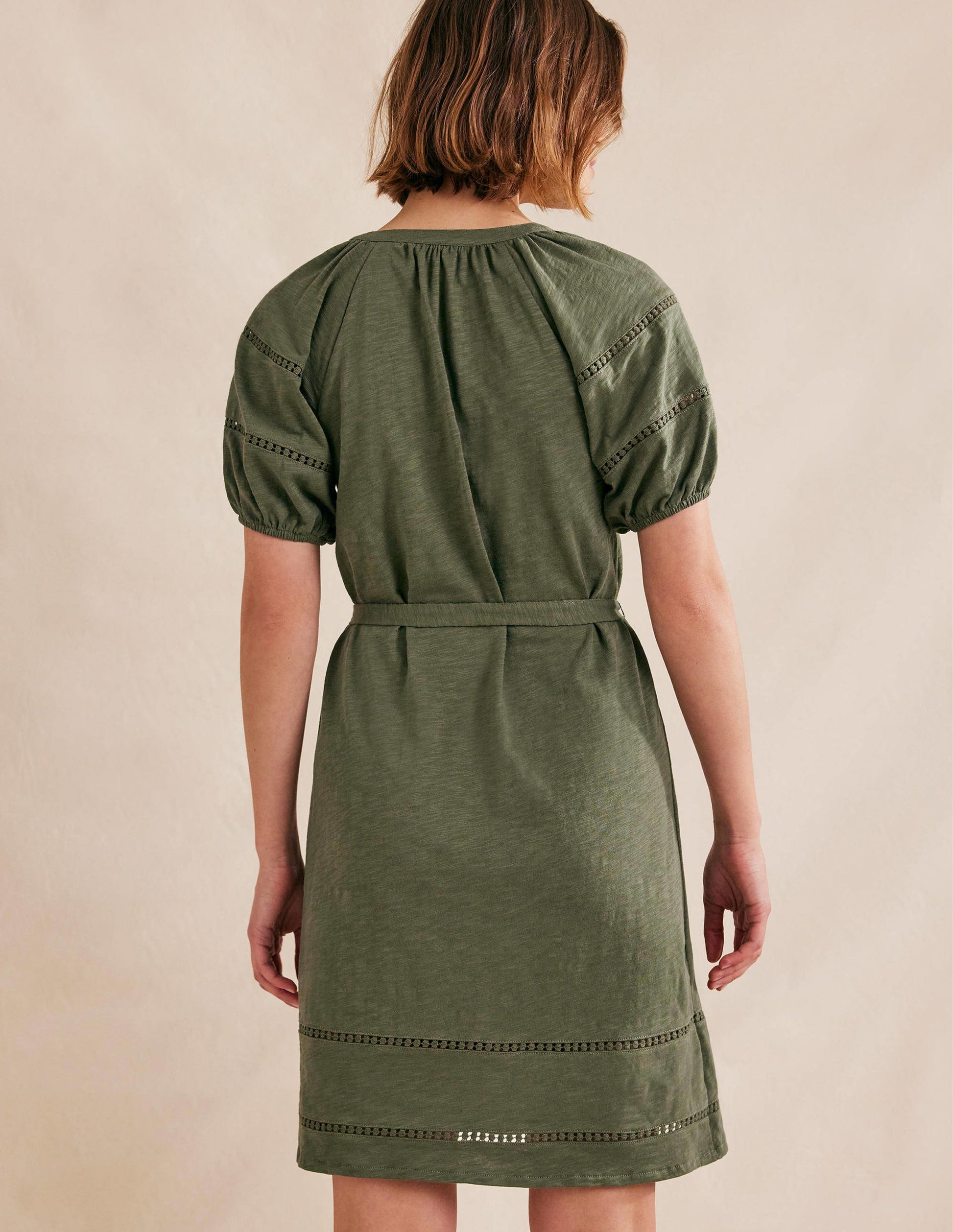 Trim Detail Jersey Dress-Spruce-3