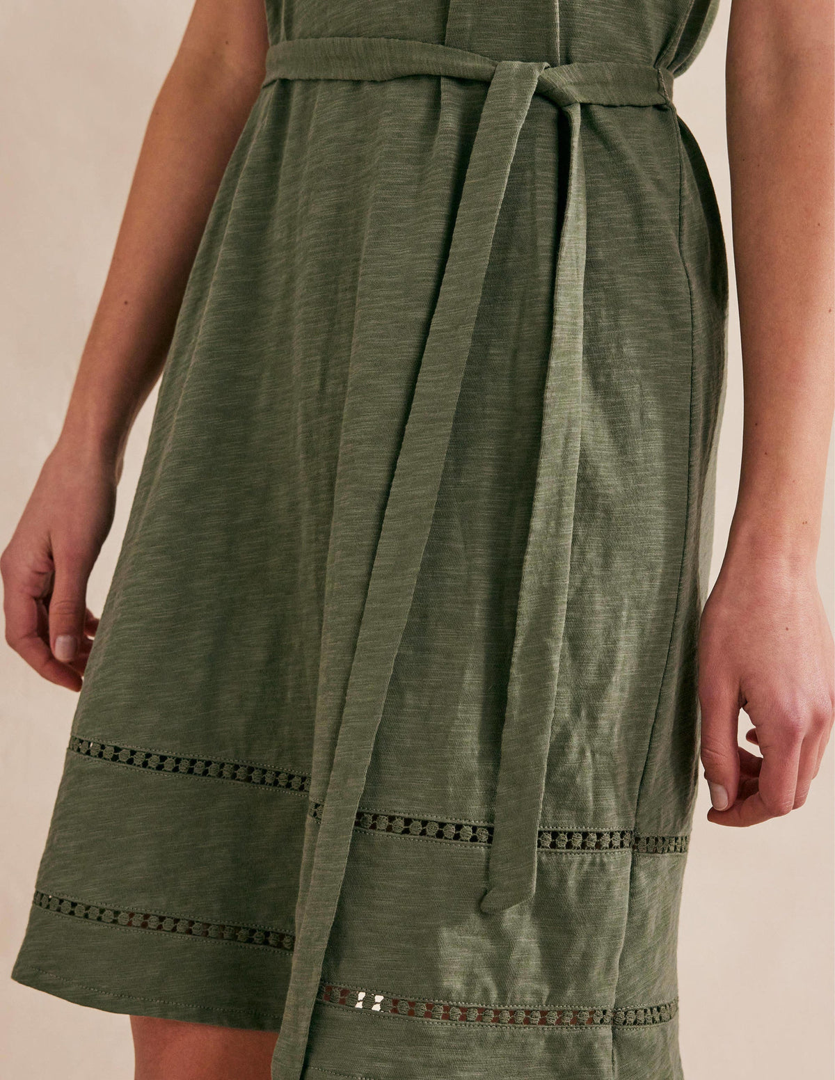 Trim Detail Jersey Dress-Spruce-4