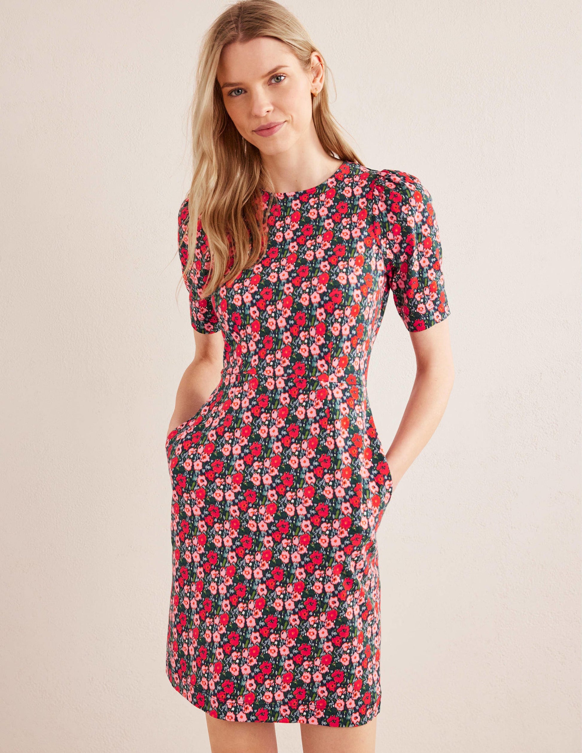 Zoe Jersey Dress-Multi, Abstract Poppy-4