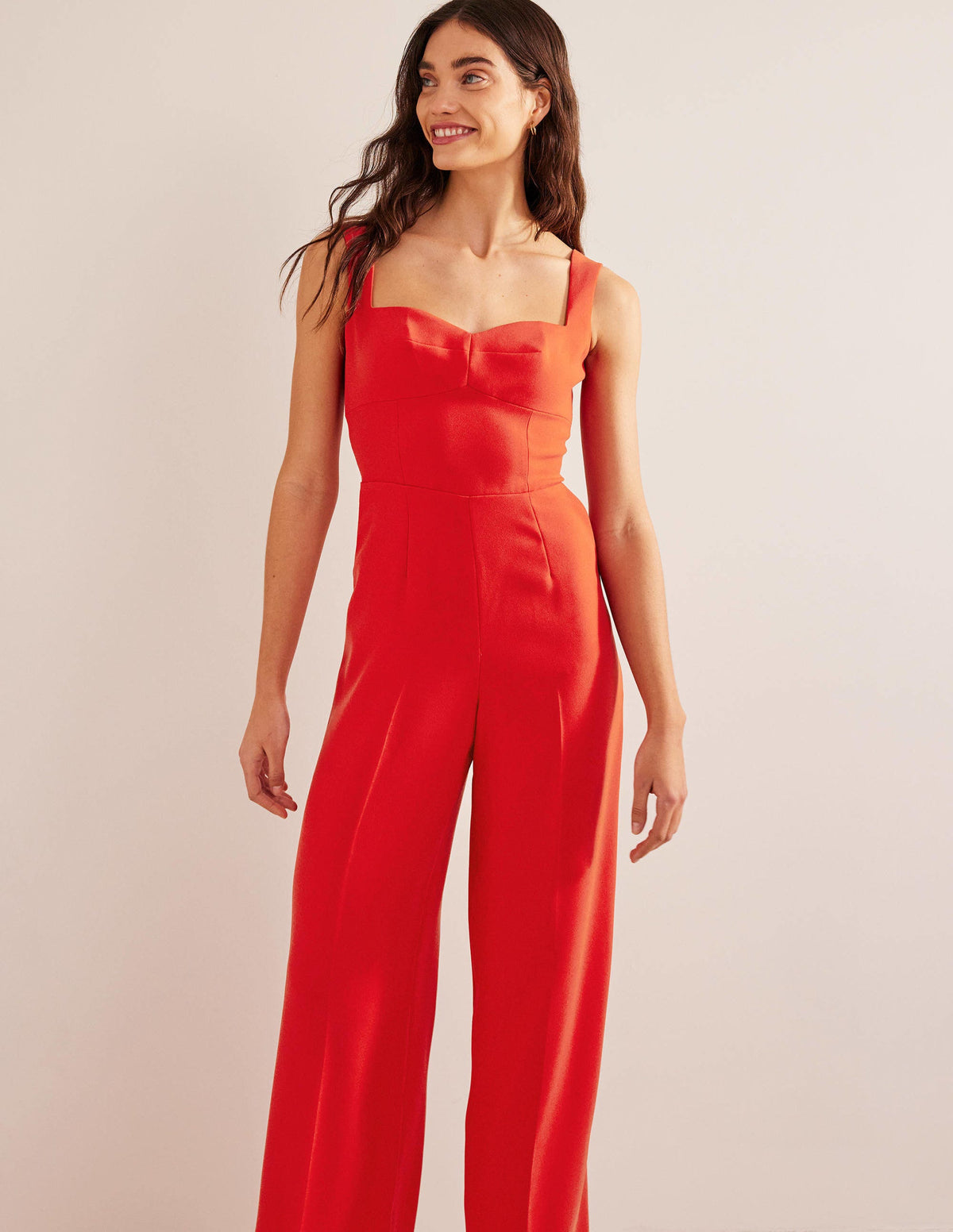 Sweetheart Wideleg Jumpsuit-Vermillion - Image 1