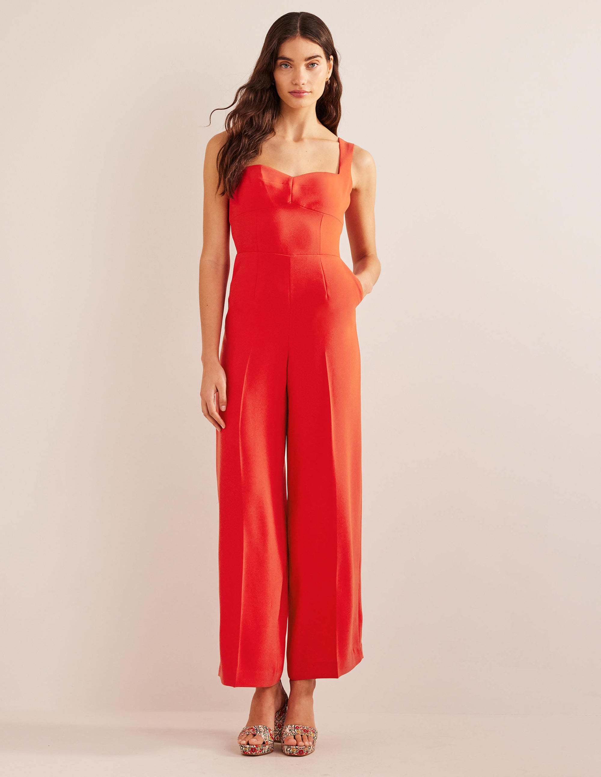Sweetheart Wideleg Jumpsuit-Vermillion - Image 4