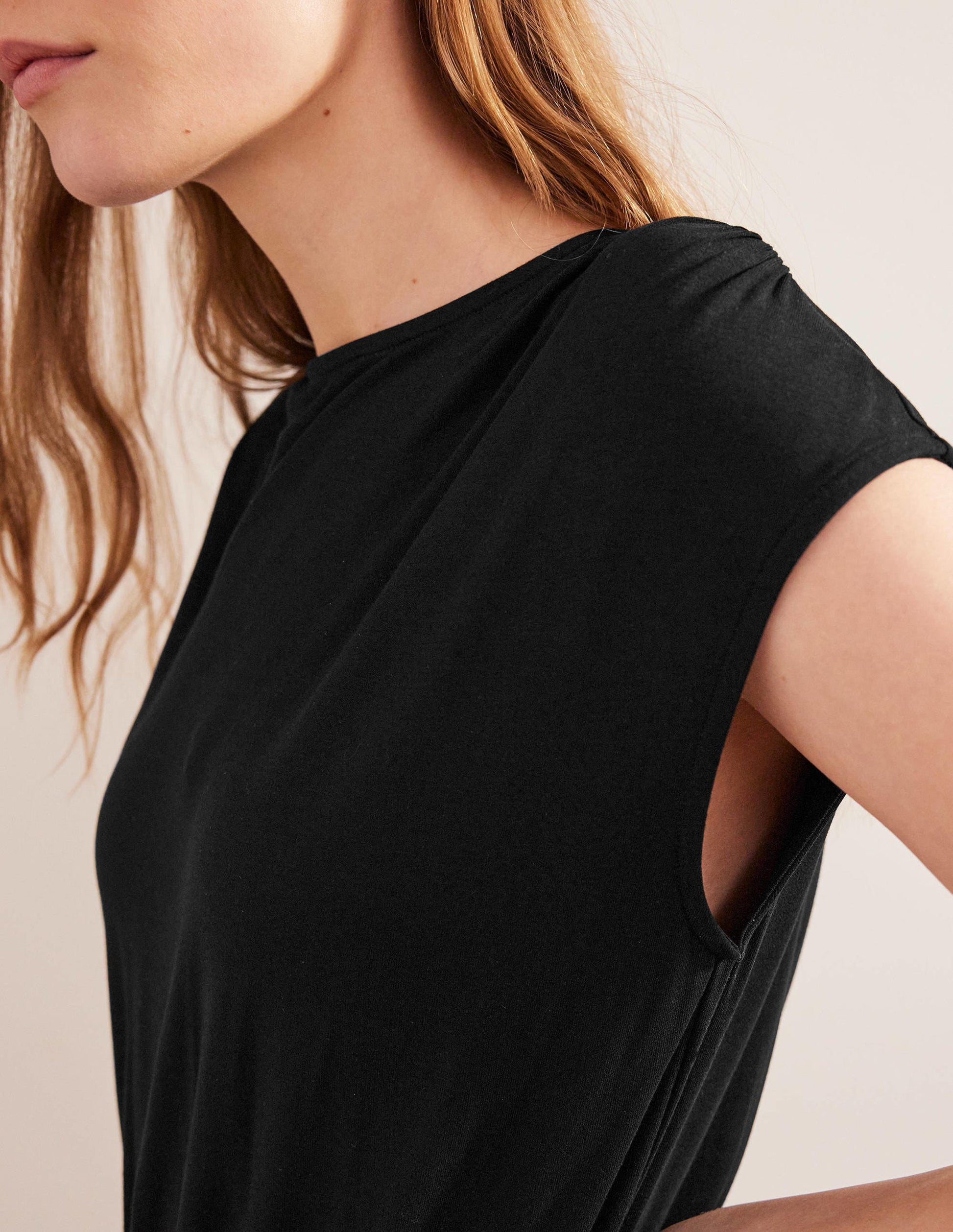 Column Jersey Maxi Dress-Black-2