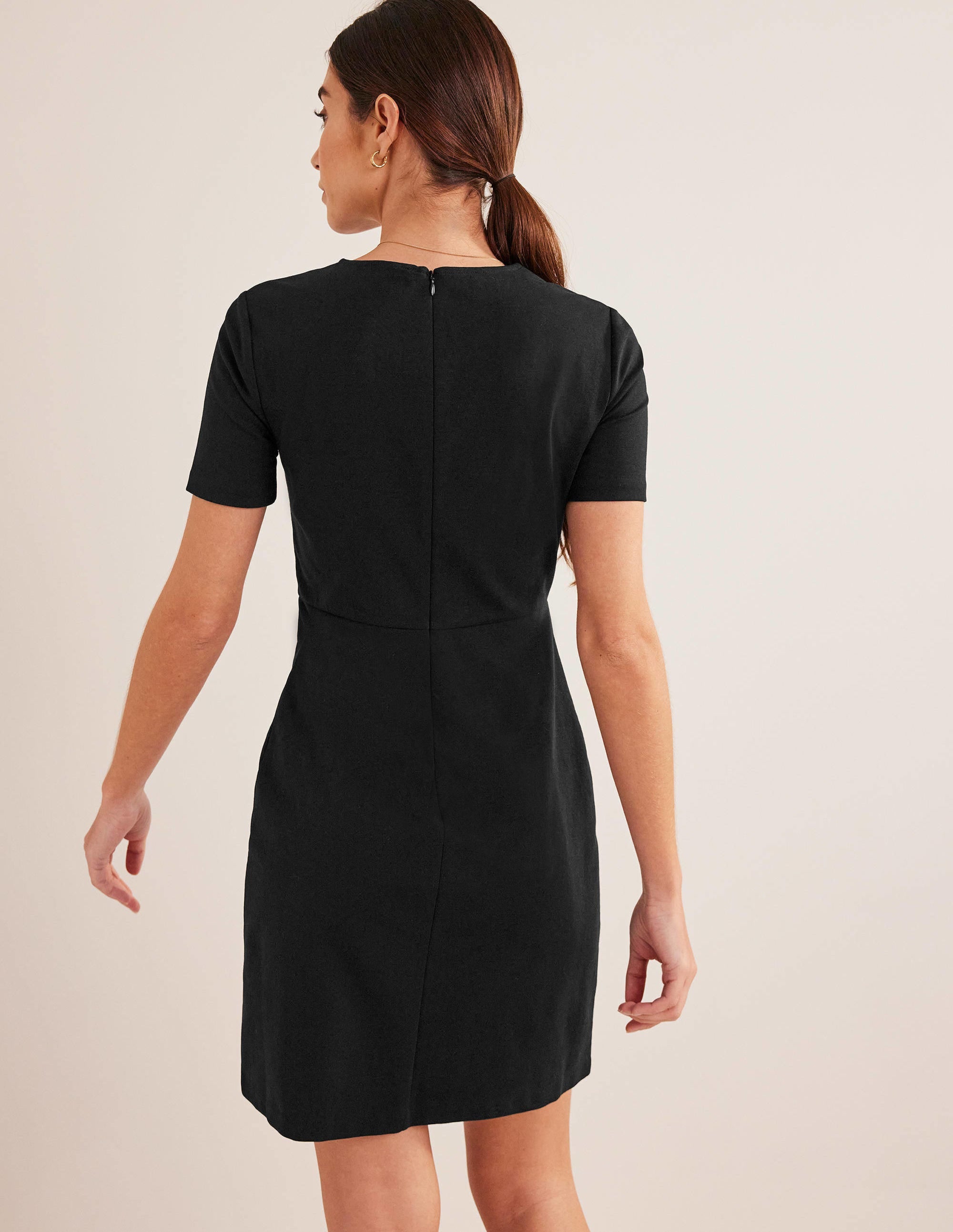 Jersey Mini Shift Dress-Black - Image 3